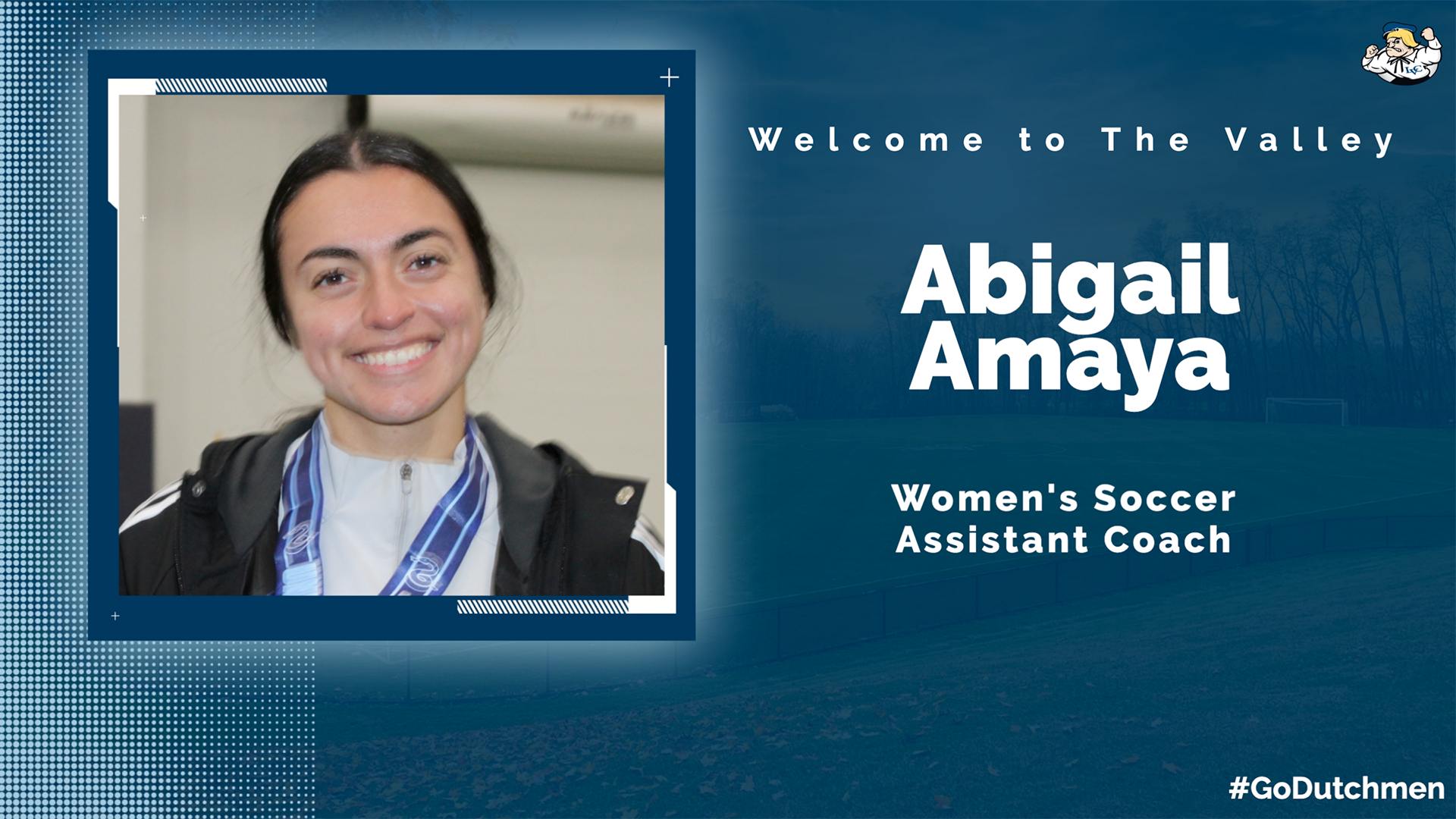 Abigail Amaya women's soccer welcome graphic