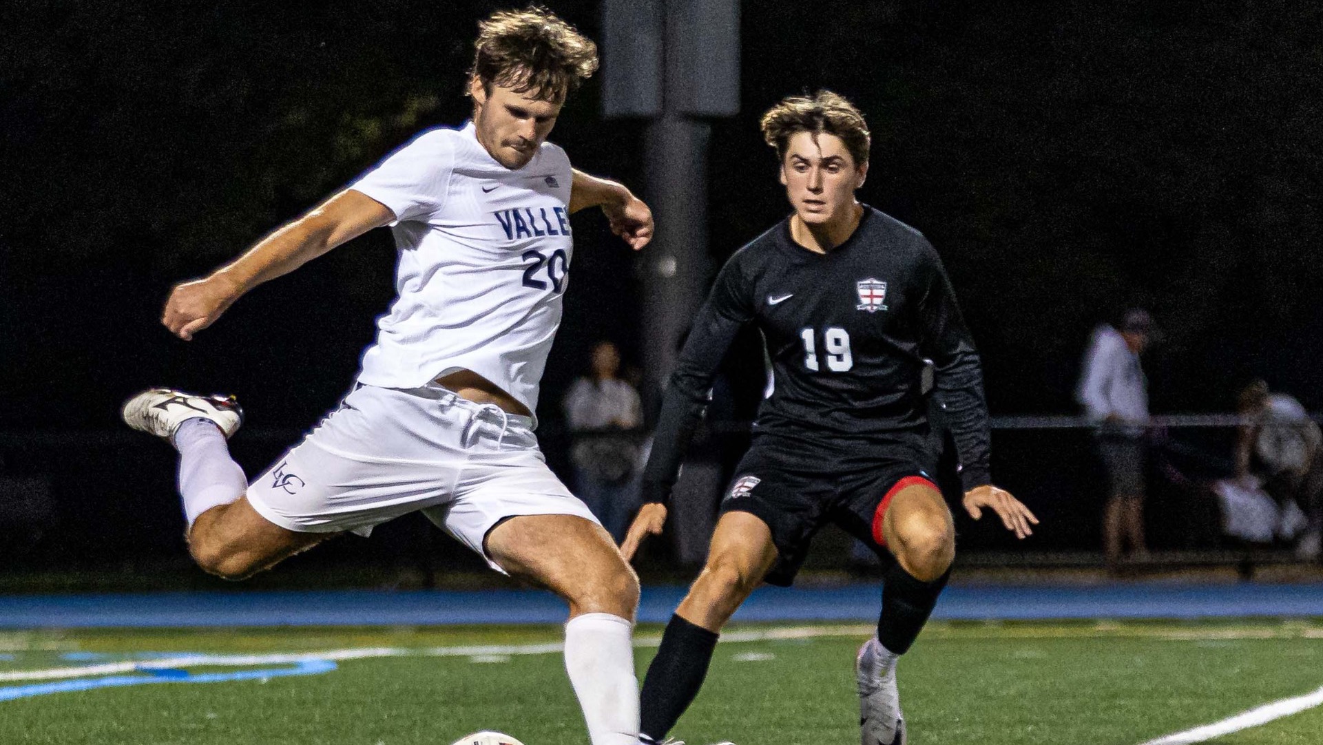 Logan Hicks prepares to kick the ball
