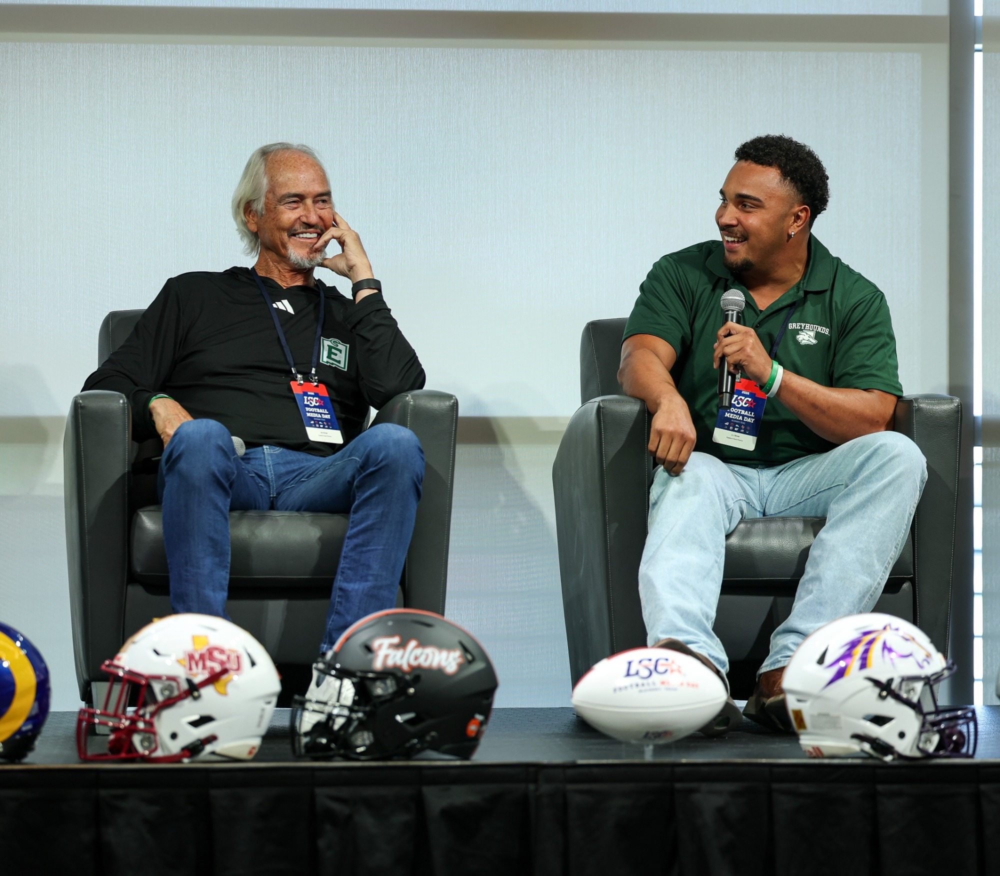 Art Briles and J.J. Silver at Lone Star Media day