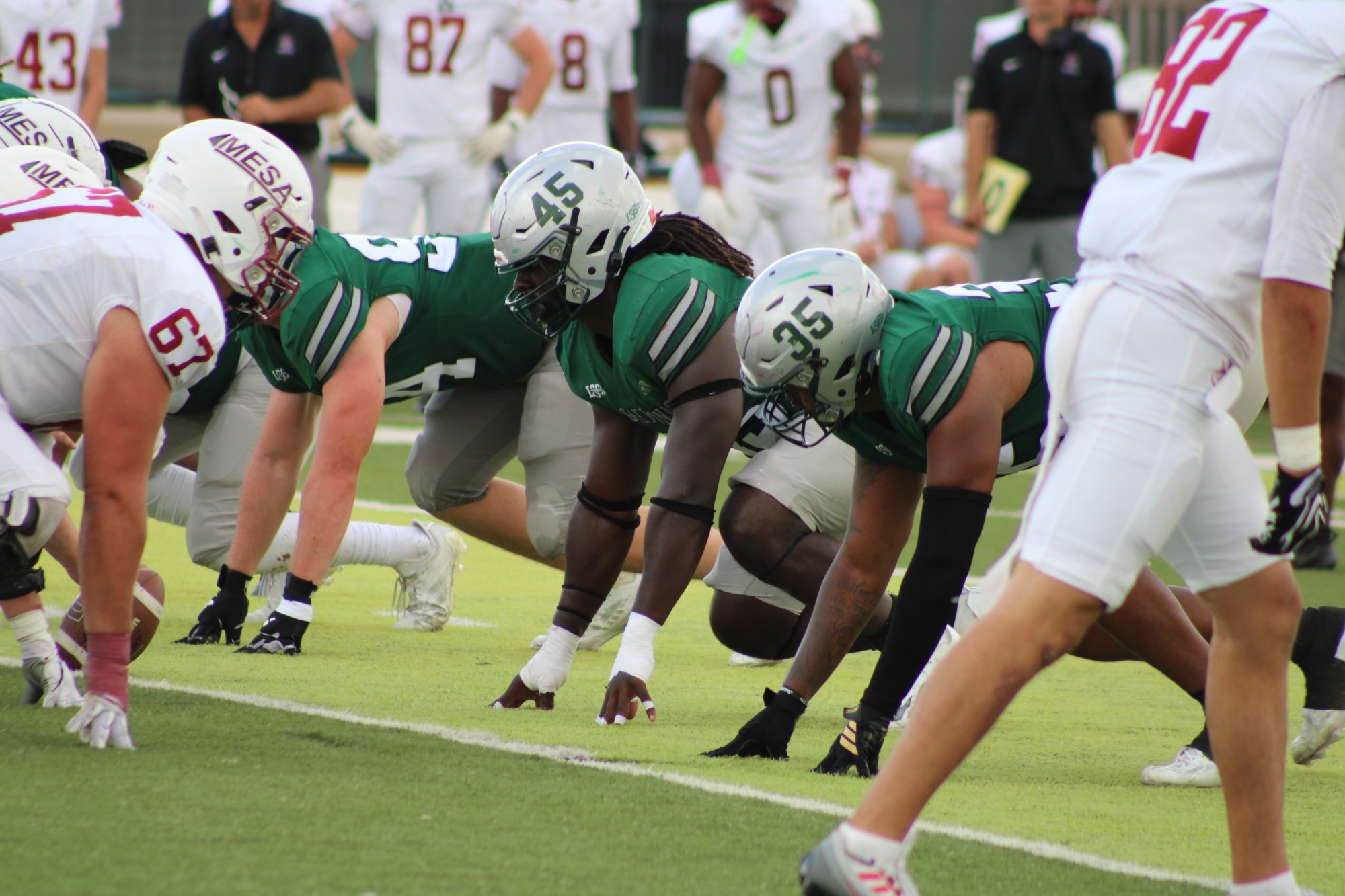 ENMU Football Defensive Line against Colorado Mesa