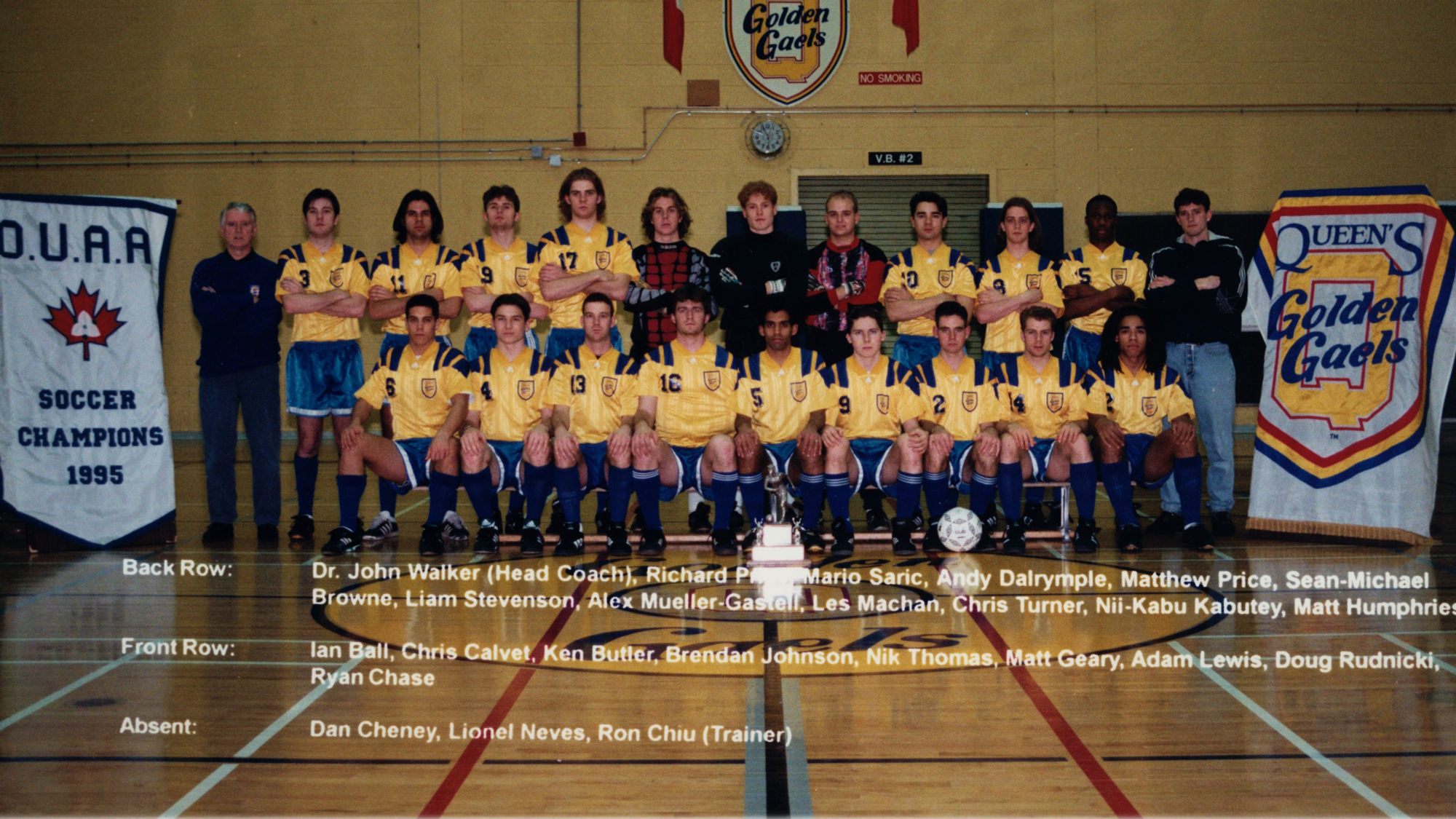 Team photo of the 1995 Queen's Men's Soccer