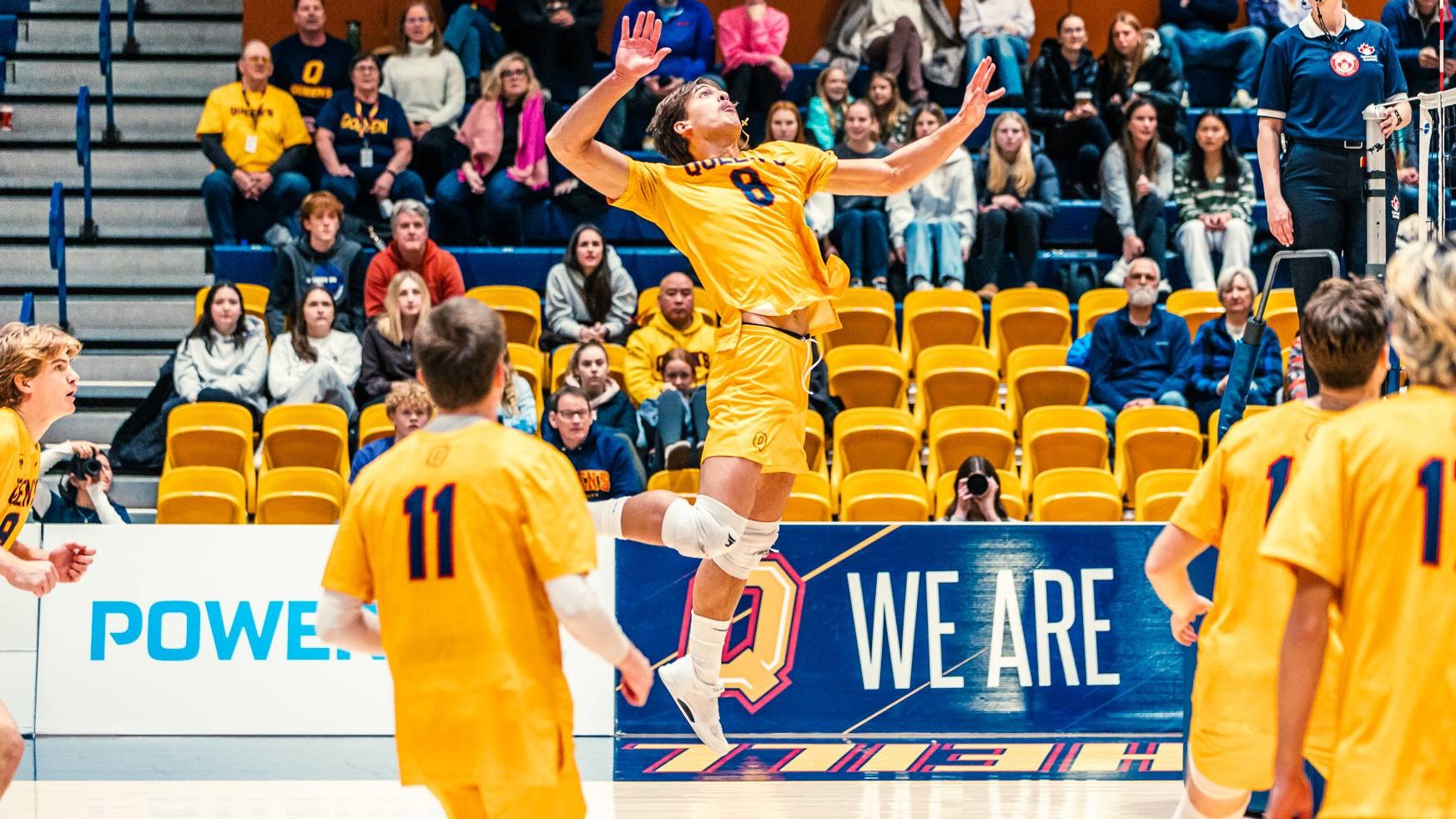 Nikola Mitrovic attacks the ball 