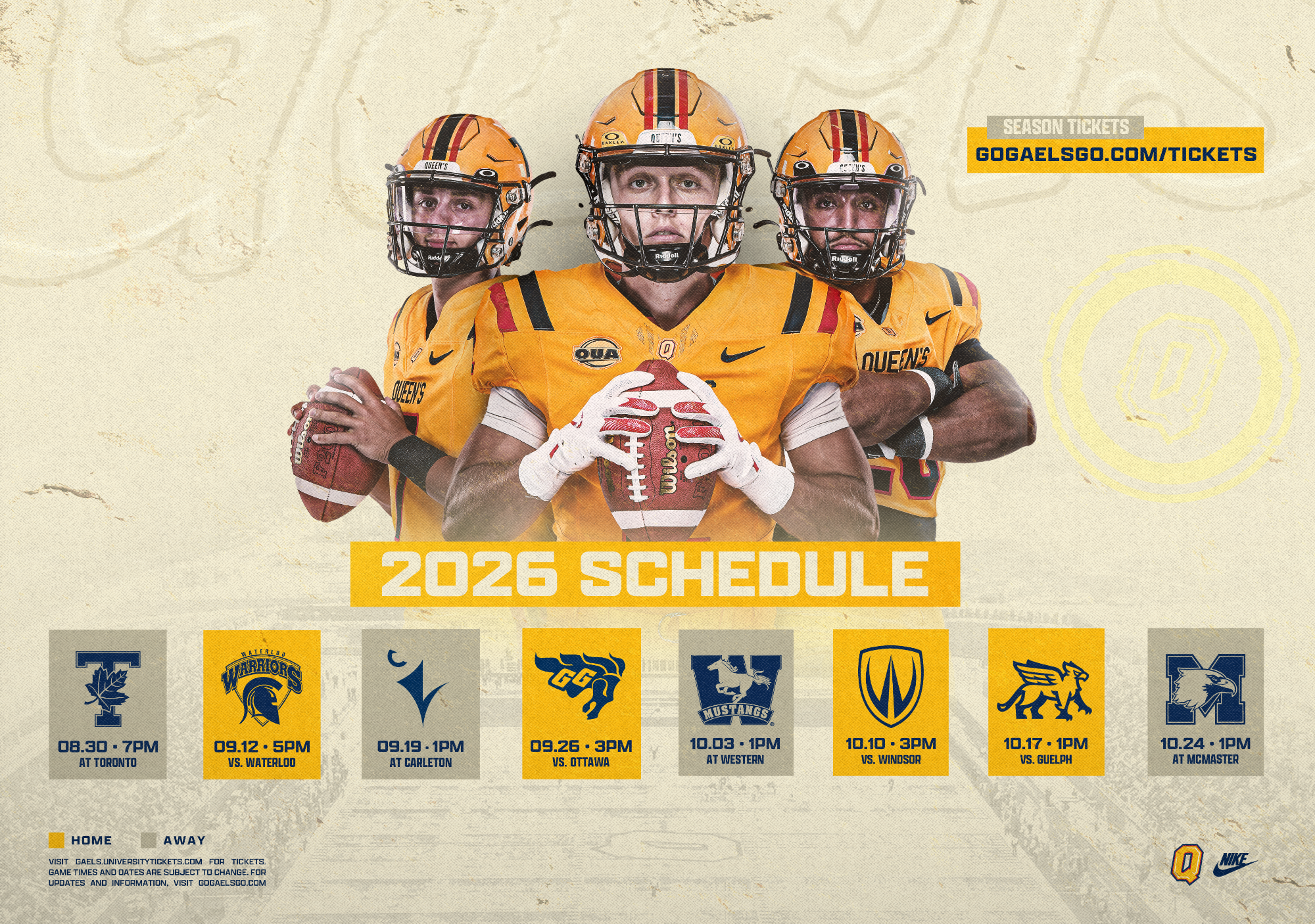 Queen's Football Schedule