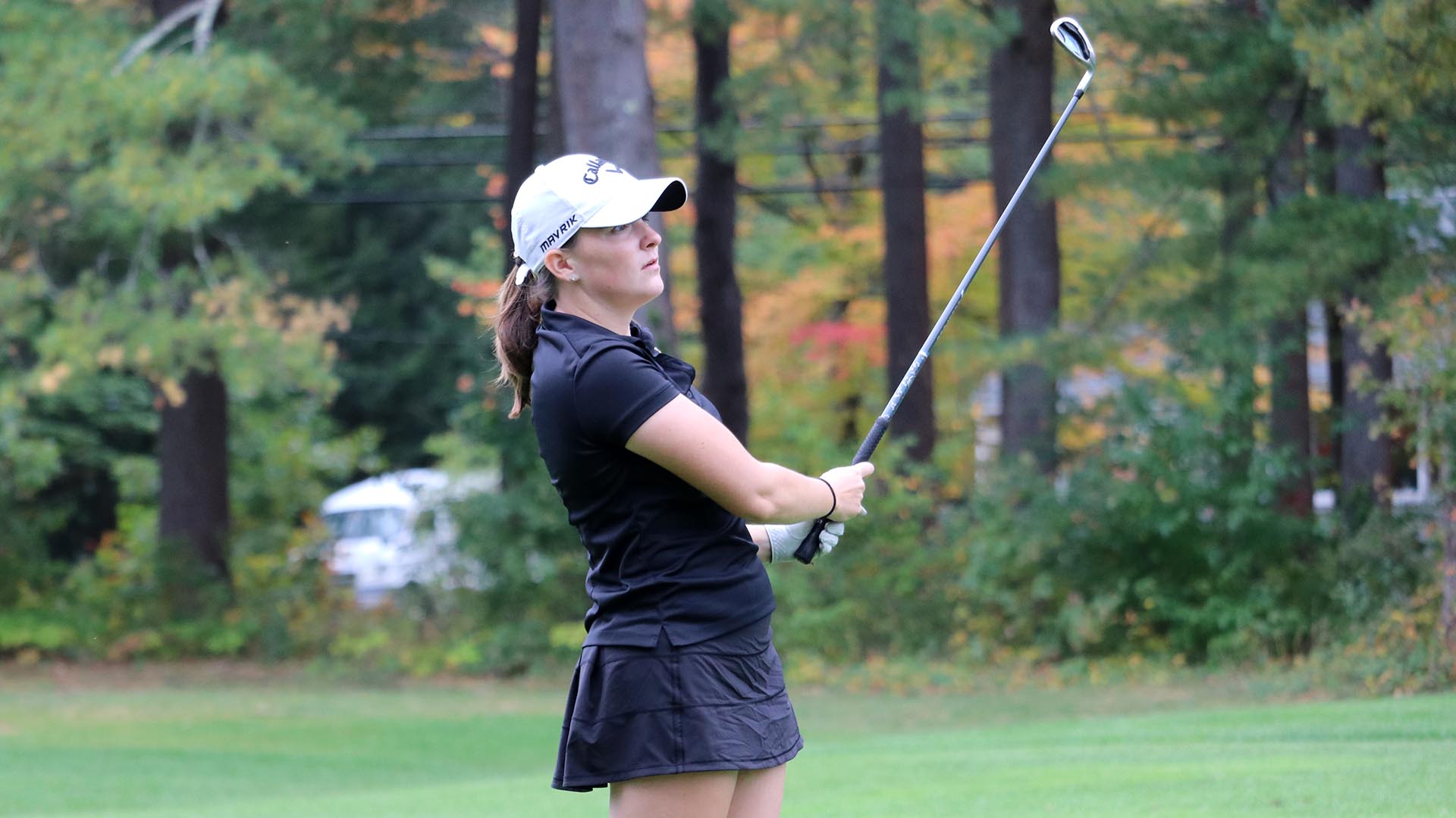 Kaylie Klemme of The College of Saint Rose at the Northeast-10 Conference Women’s Golf Championship on October 9, 2021 at Beaver Meadow Golf Club in Concord, N.H.