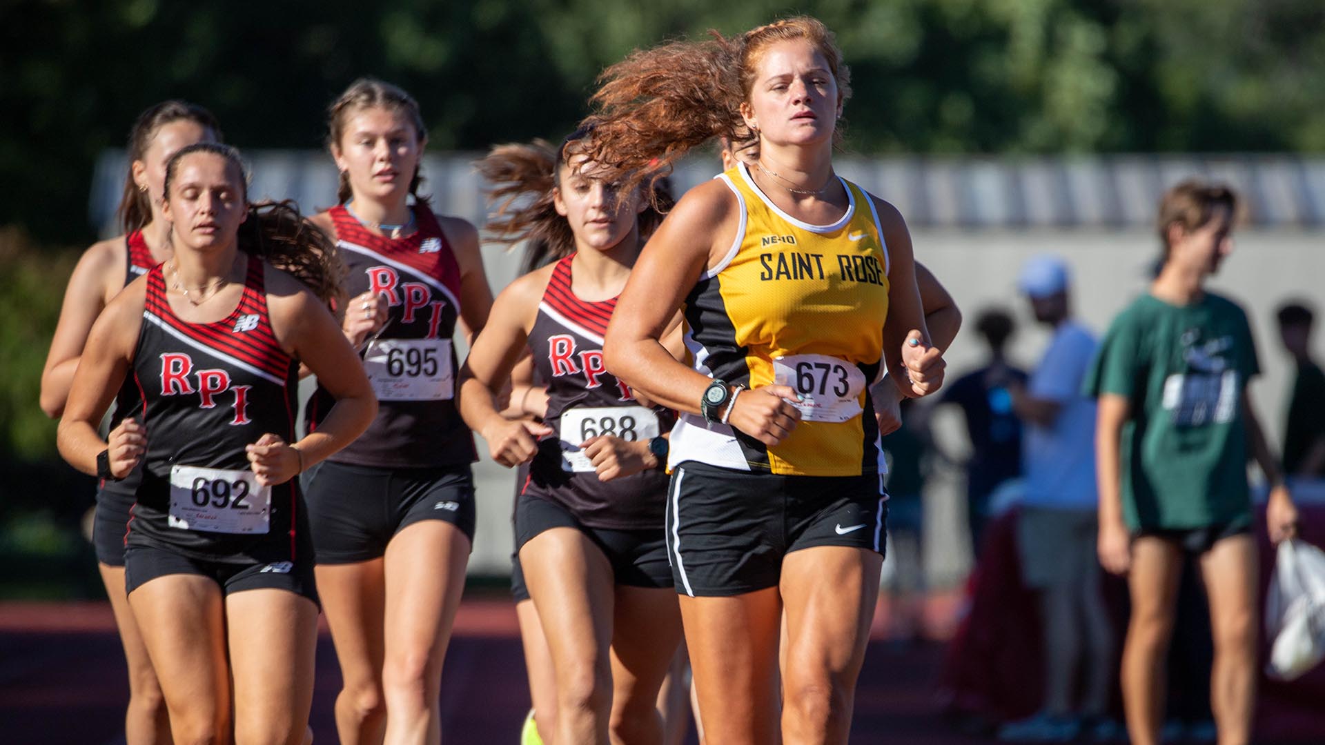 Brooke Iannone of The College of Saint Rose women’s cross country team running at the Rensselaer Polytechnic Institute Invitational on Friday, September 2, 2022 in Troy, N.Y.