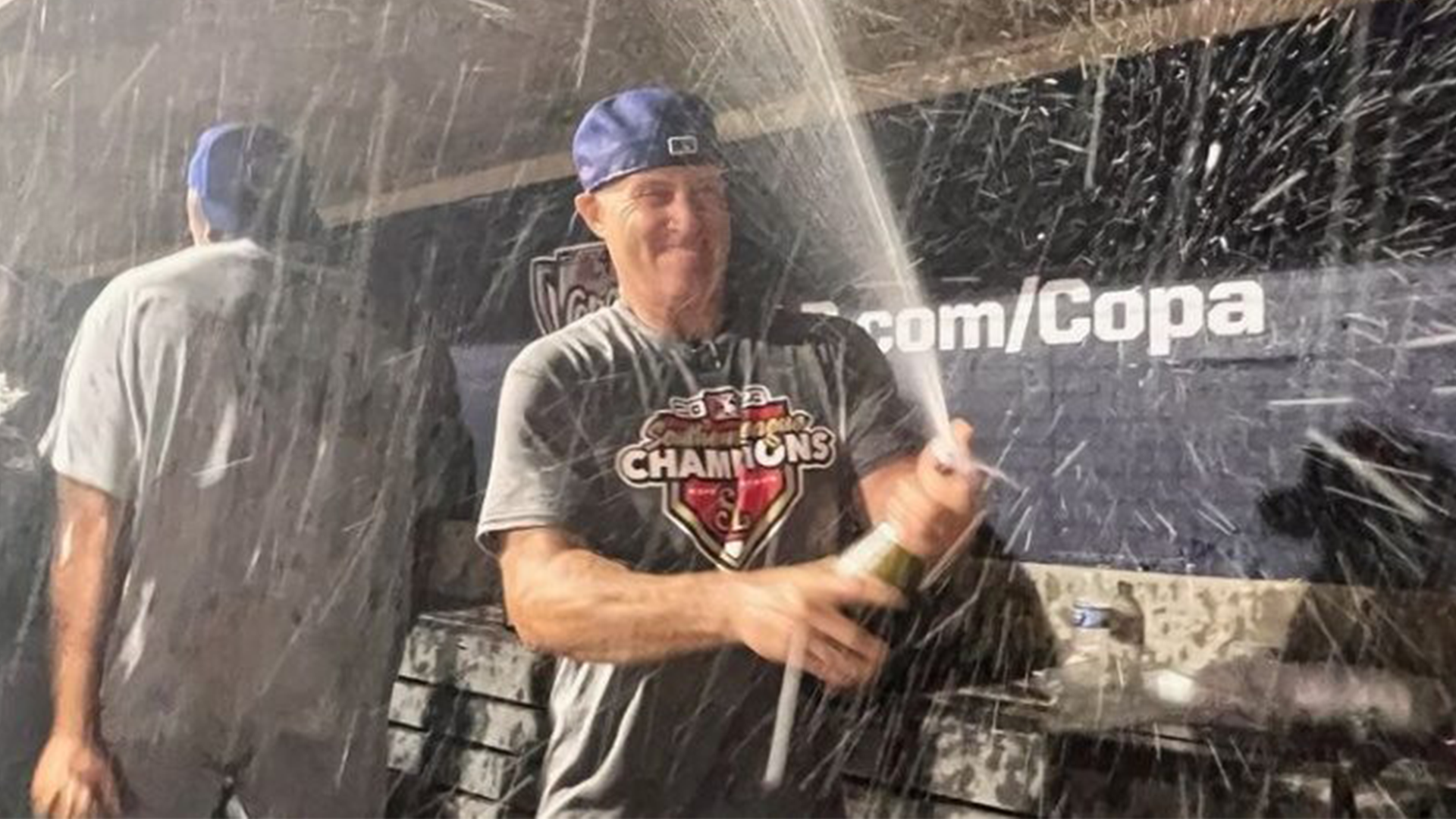 Former Saint Rose baseball standout Kevin Graber ‘92 celebrates the Chicago Cubs’ AA affiliate winning the Southern League Championship on Sunday, September 24, 2023