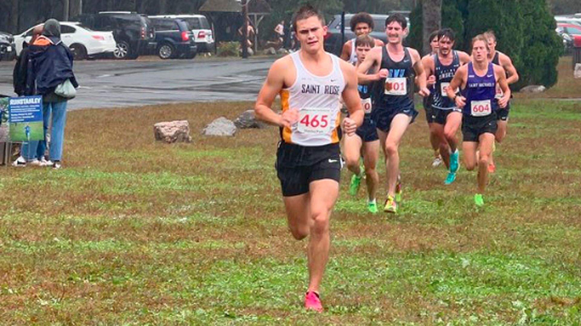 Junior Matthew Waruch of The College of Saint Rose women's cross country in action at Westfield State on Saturday, October 7, 2023 in Westfield, Massachusetts