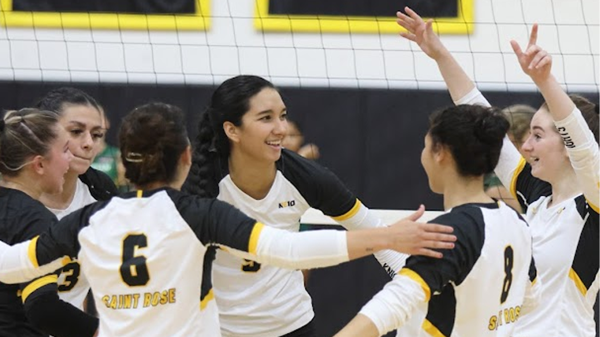 The College of Saint Rose volleyball team in action versus Felician on Thursday, August 31, 2023 in Albany, New York