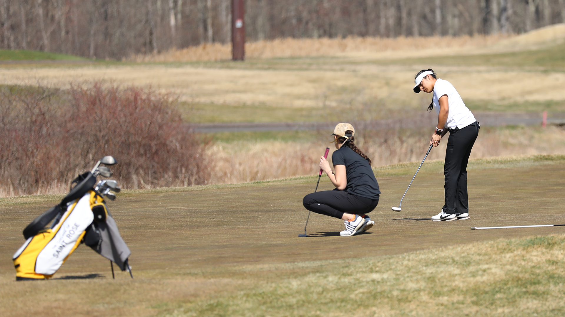 The College of Saint Rose women's golf team in action at the American International Yellow Jacket Invitational on Tuesday, April 4, 2023 in Bloomfield, Connecticut