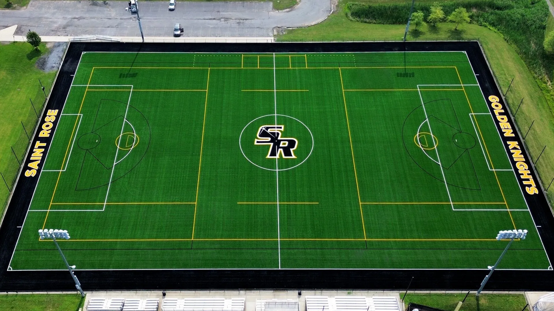 The newly renovated R. Mark and Kathleen Sullivan Field, taken in July 2023