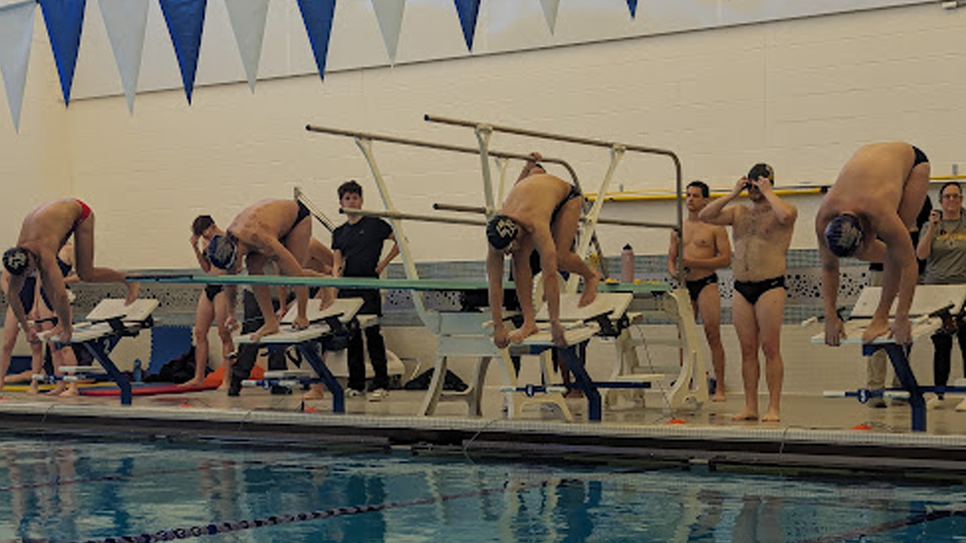 The College of Saint Rose men's swimming & diving team in action against Saint Michaels on Saturday, January 20, 2024 in Albany, New York