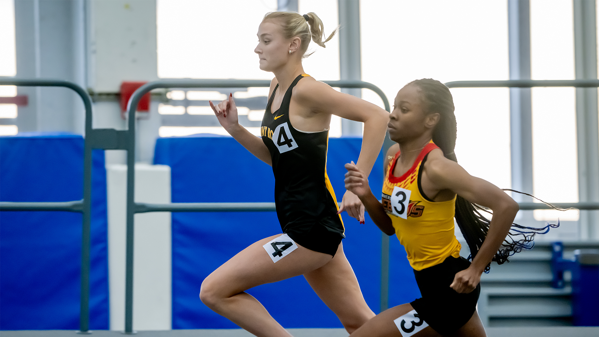 Sara Fitzgerald of The College of Saint Rose women's indoor track and field team in action at the Ocean Breeze Athletic Center on Friday, December 8, 2023 in Staten Island, New York
