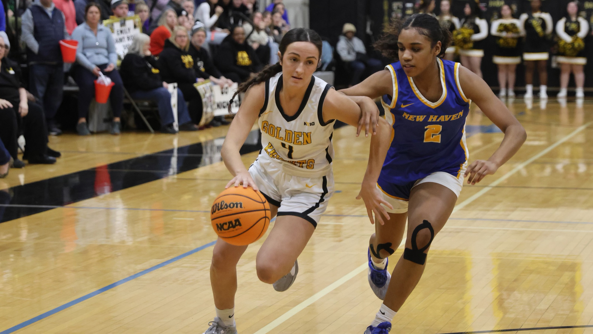 Payton Graber of The College of Saint Rose women's basketball team in action against New Haven on Saturday, February 24, 2023 in Albany, New York