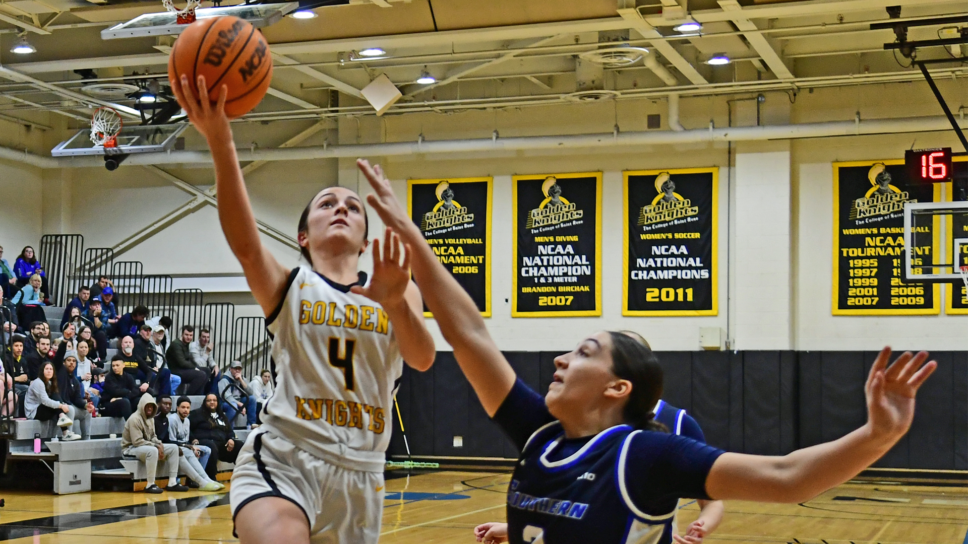 Payton Graber of The College of Saint Rose women's basketball team in action versus Southern Connecticut State on Sunday, March 3, 2024 in Albany, New York