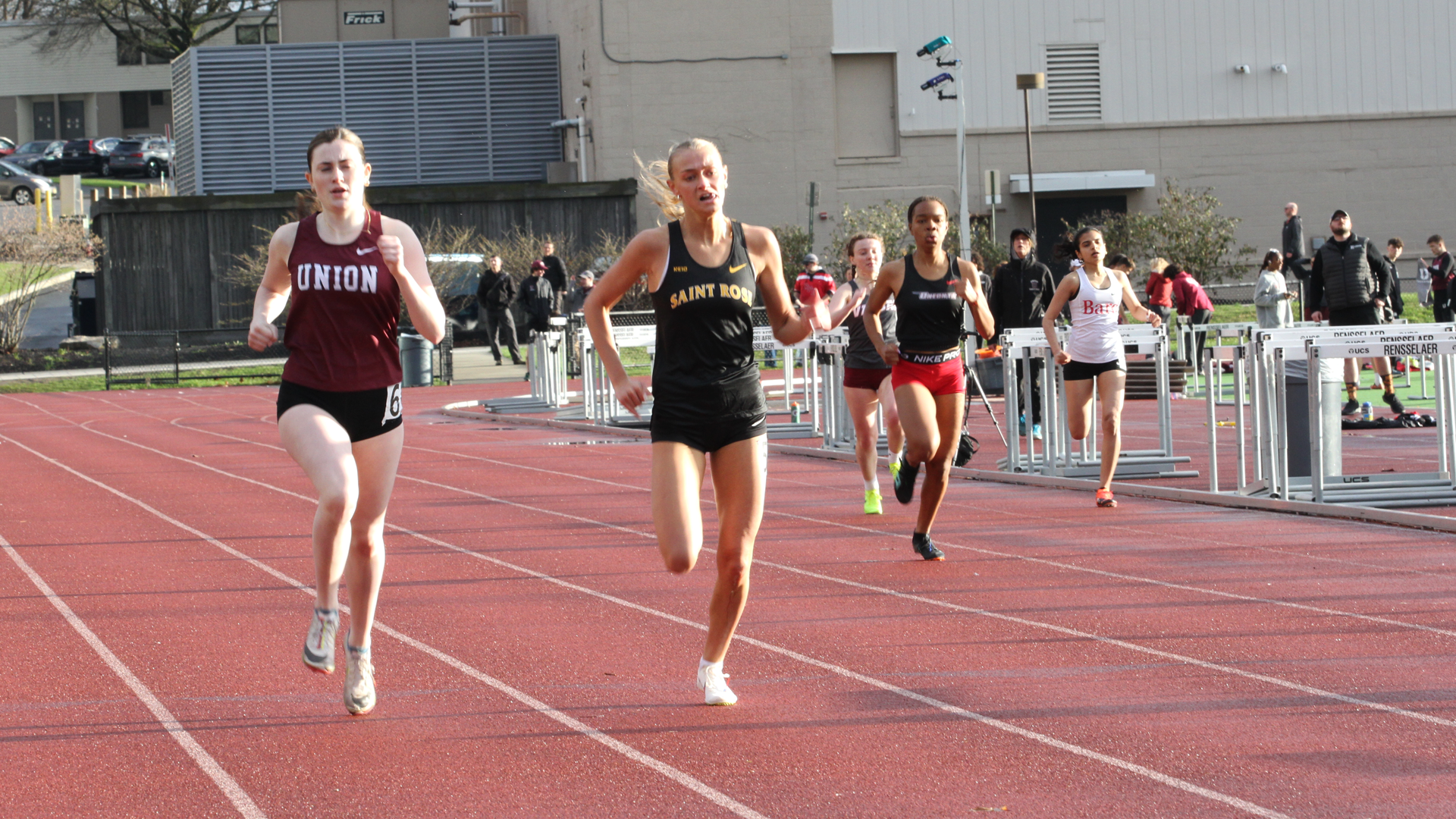Sara Fitzgerald of The College of Saint Rose women's track and field team in action at the RPI Under the Lights Meet on Friday, April 12, 2024 in Troy, New York