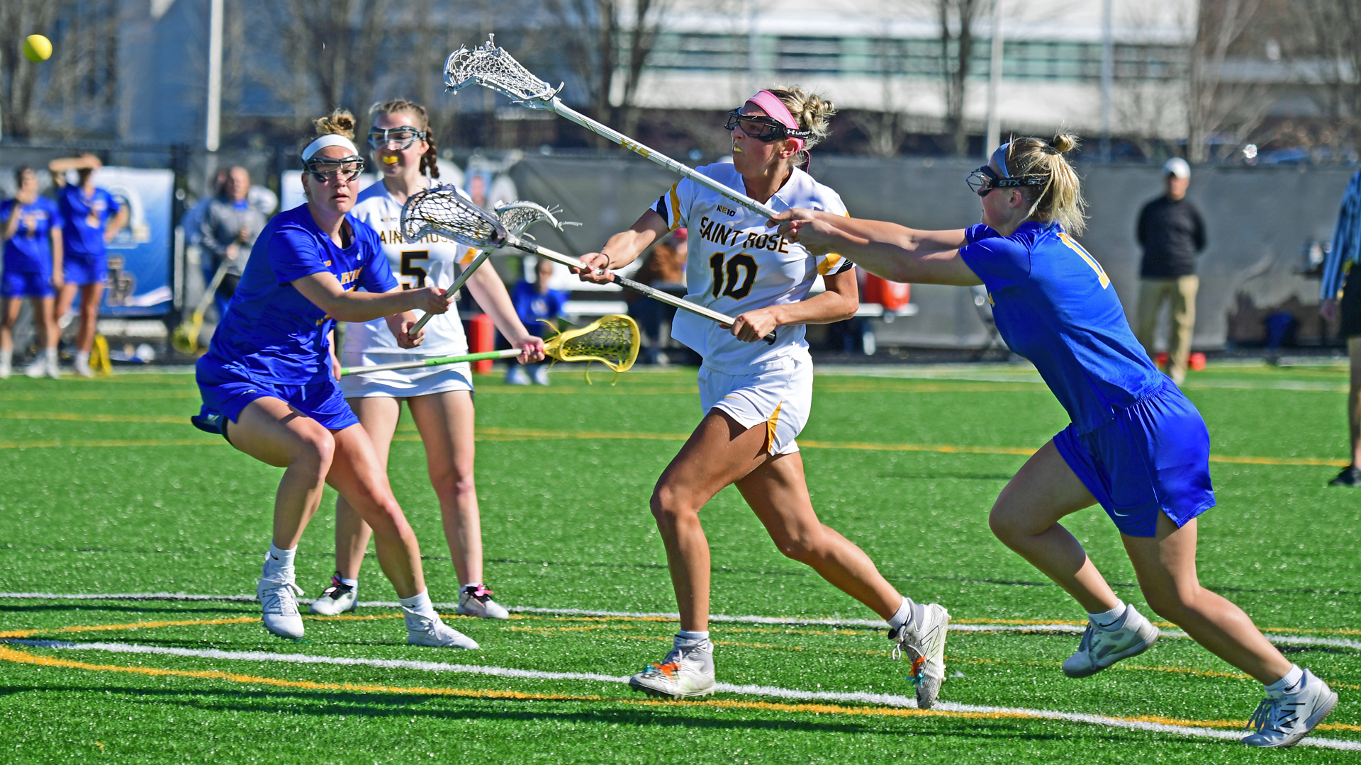 Daria Bock of The College of Saint Rose 2024 women's lacrosse team in action against New Haven on Tuesday, April 16, 2024 in Albany, New York