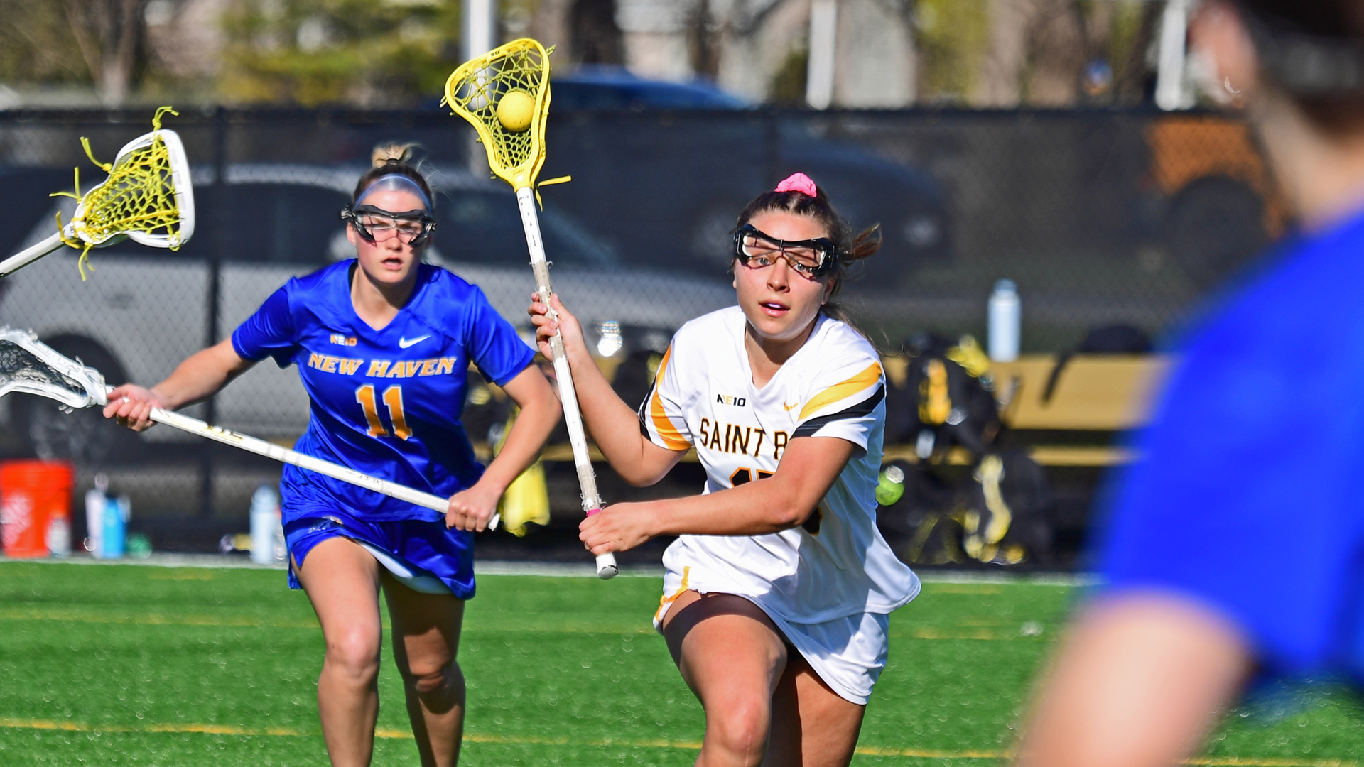 Katy McPeak of The College of Saint Rose 2024 women's lacrosse team in action against New Haven on Tuesday, April 16, 2024 in Albany, New York