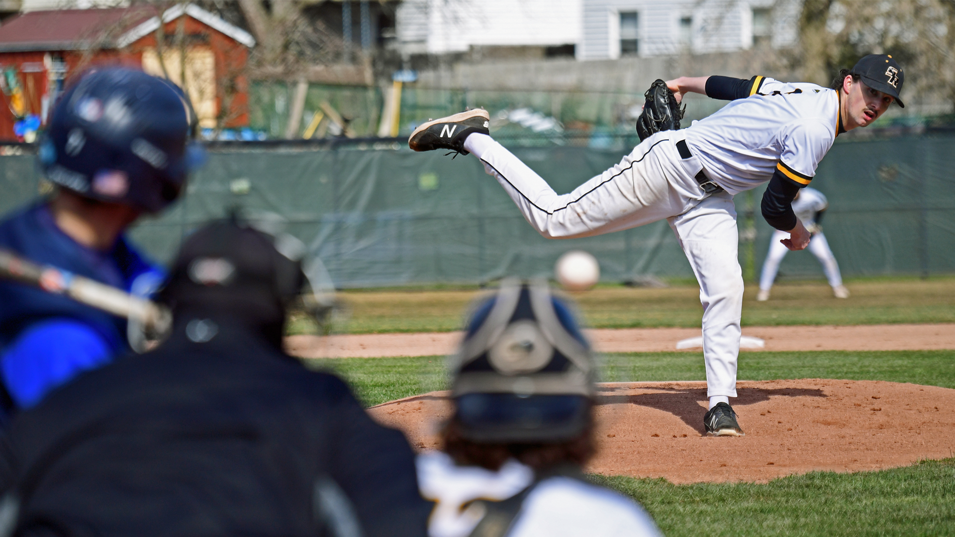 Chase Tucker of The College of Saint Rose baseball team in action versus Southern Connecticut State on Friday, March 29, 2024 at Bellizzi Field in Albany, New York