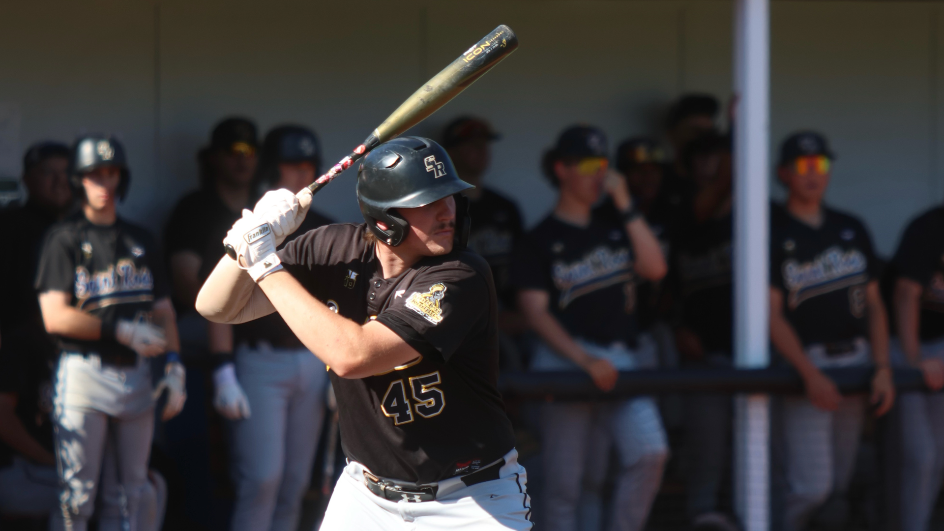 Nathan Toms of The College of Saint Rose baseball team in action at Pace on Tuesday, May 7, 2024 in Pleasantville, New York