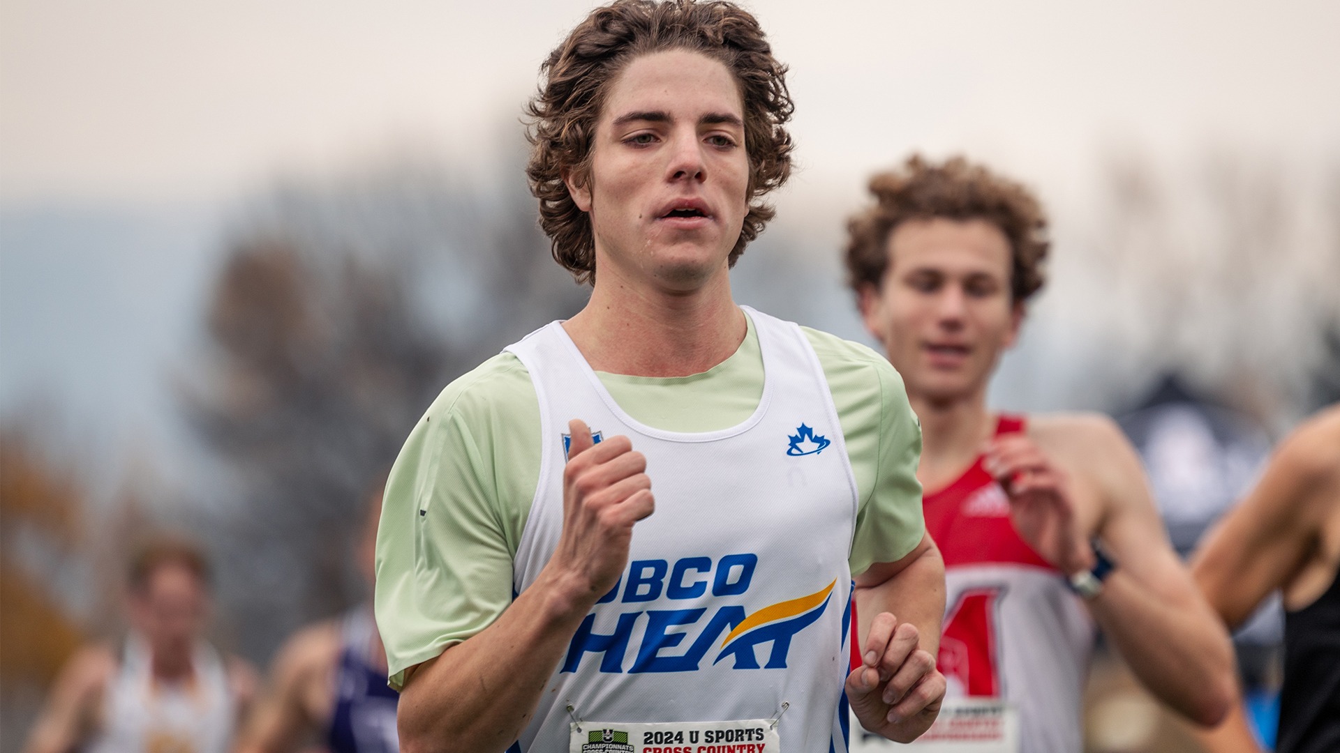 UBCO cross country runner Isaac Baker competes at the 2024 U SPORTS Championships hosted at Mission Recreation Park.