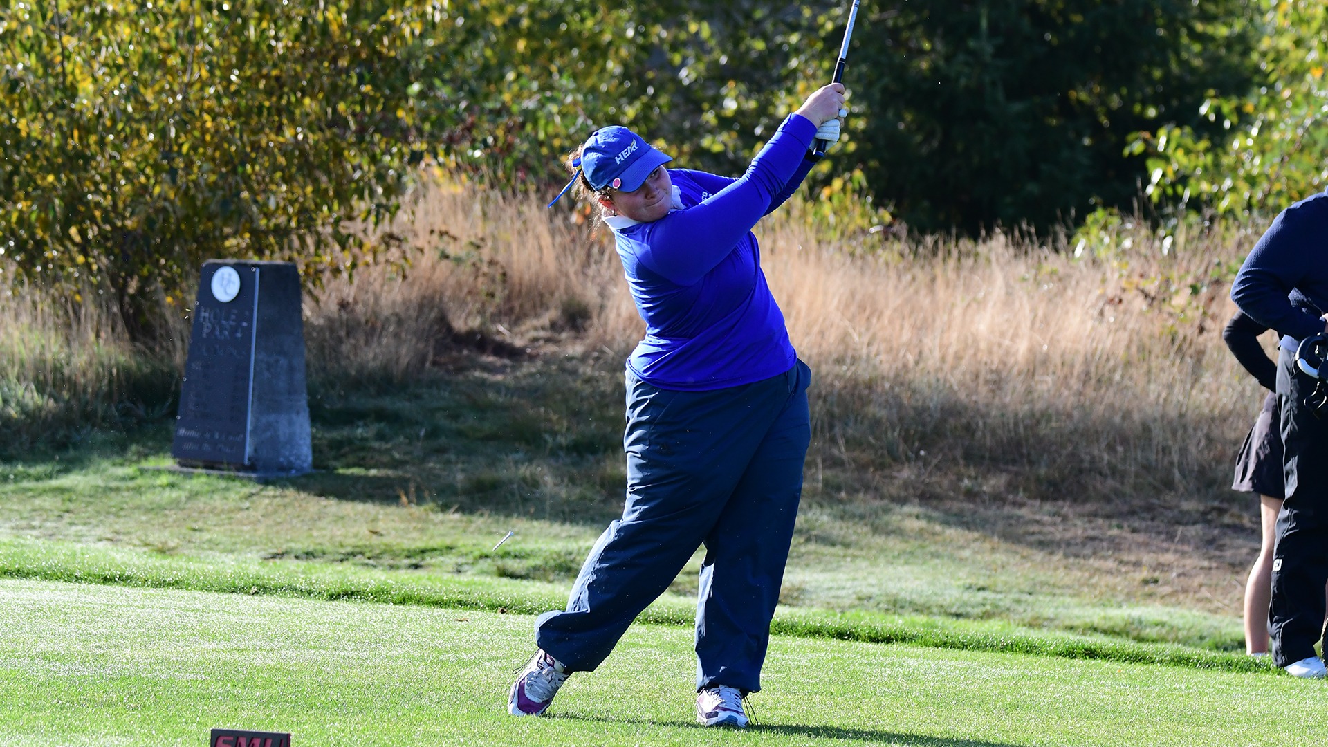UBCO golfer Julia Alexander-Carew follows through on a drive during the Grisham Memorial Shootout in DuPont, Washington