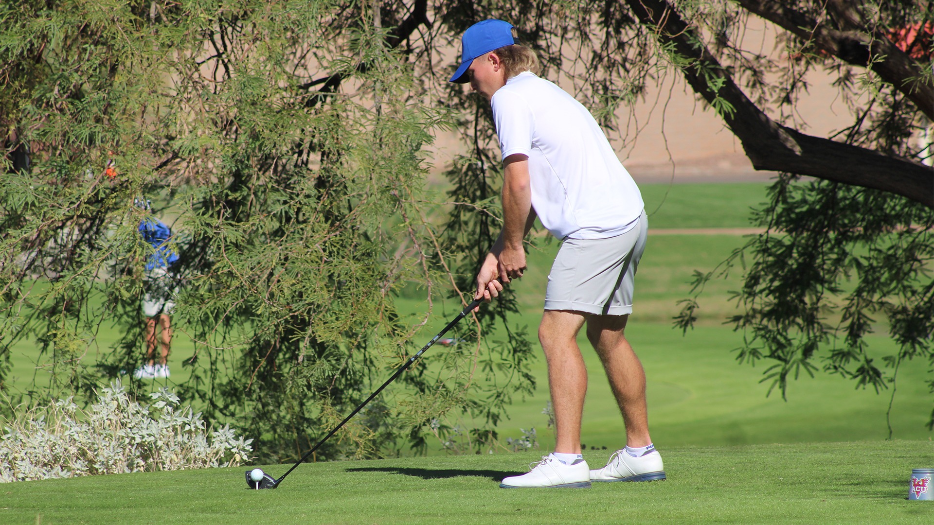 UBCO men's golfer Ryan Vest prepares to hit a tee shot during second round action at the Firestorm Fall Invitational at the Verrado Golf Club in Arizona.