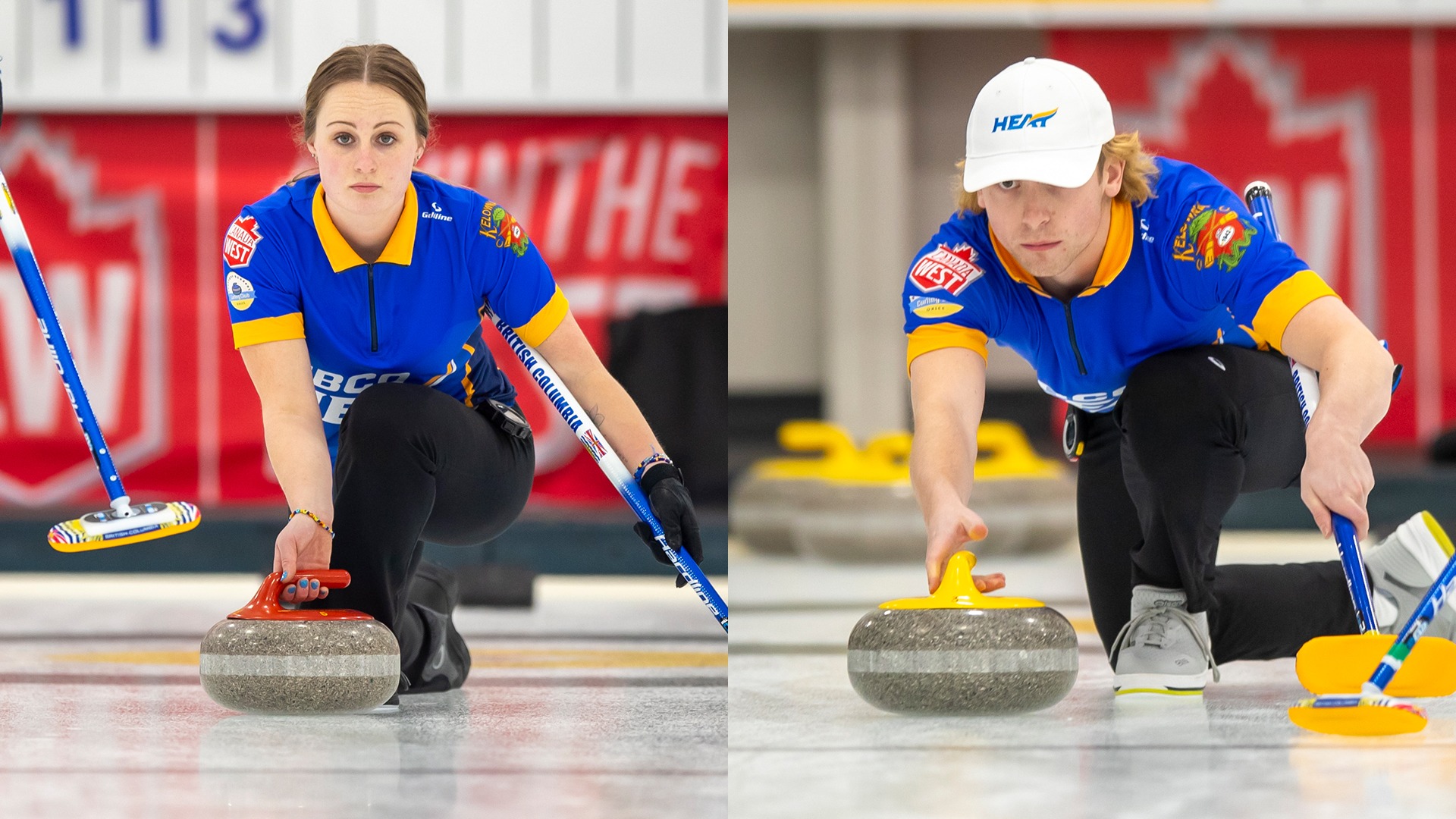 UBCO curlers Abbigail Paetsch and Dylan Hyshka, seen here competing at the 2026 Canada West Championships, were standouts for their respective teams during UBCO's inaugural competition in the event.