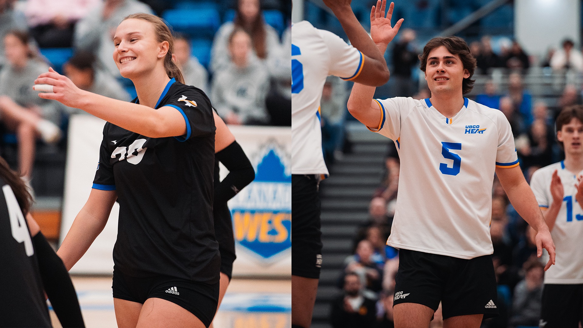 From left to right, the Heat women's volleyball and men's volleyball teams will be in action on home court this weekend.