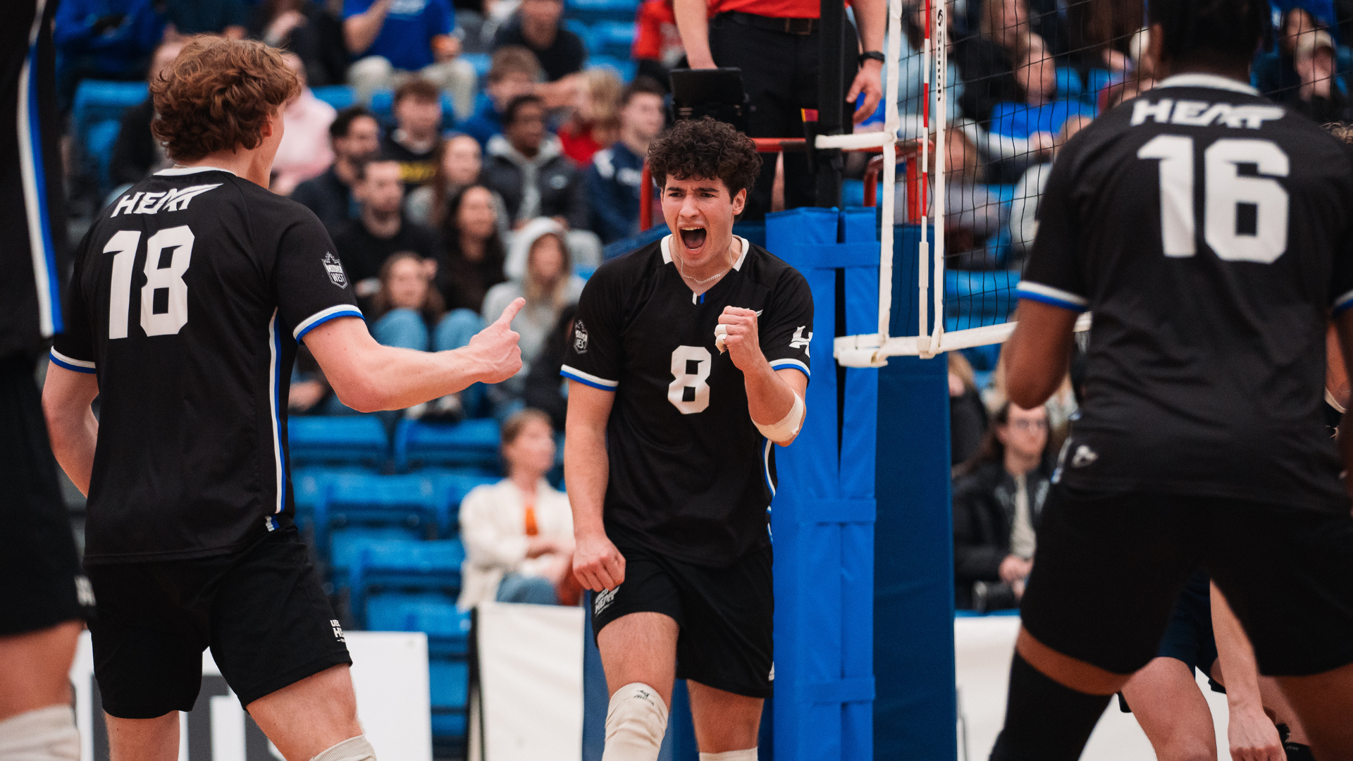 Seba Manuel celebrates a point during the 2025-26 season