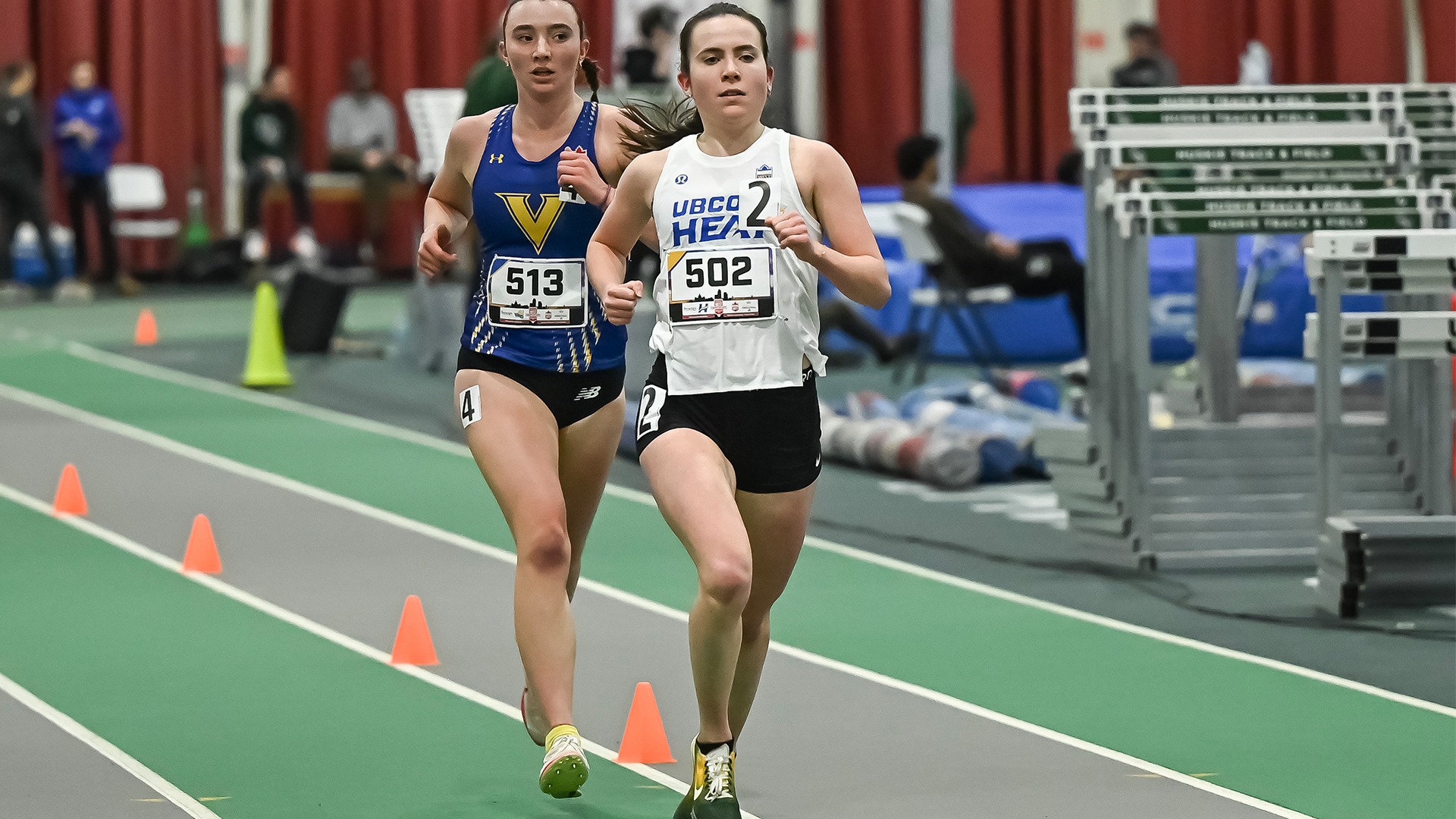 UBCO middle distance runner Ella Wigmore competes in the 3000m at the 2026 Canada West Championships in Saskatoon.
