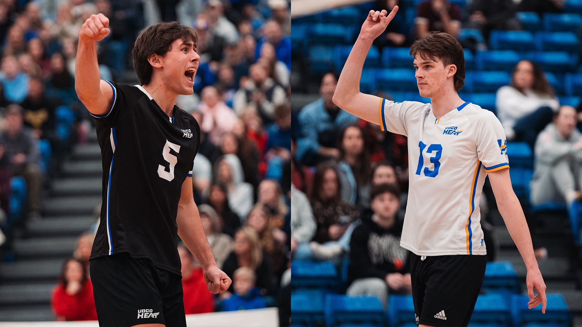 UBCO Heat setter Zach van Geel (left) and middle Thys Weststrate (right) were recognized as Canada West All-Stars.