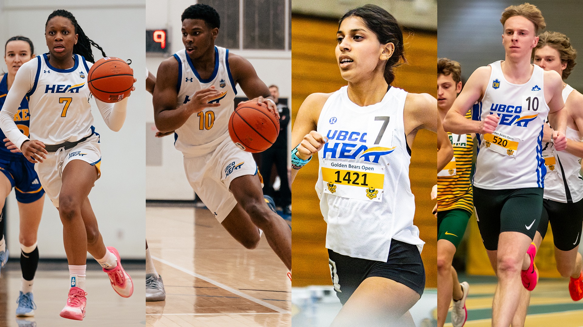 From left to right women's basketball, men's basketball, women's track and men's track will be in action this weekend.
