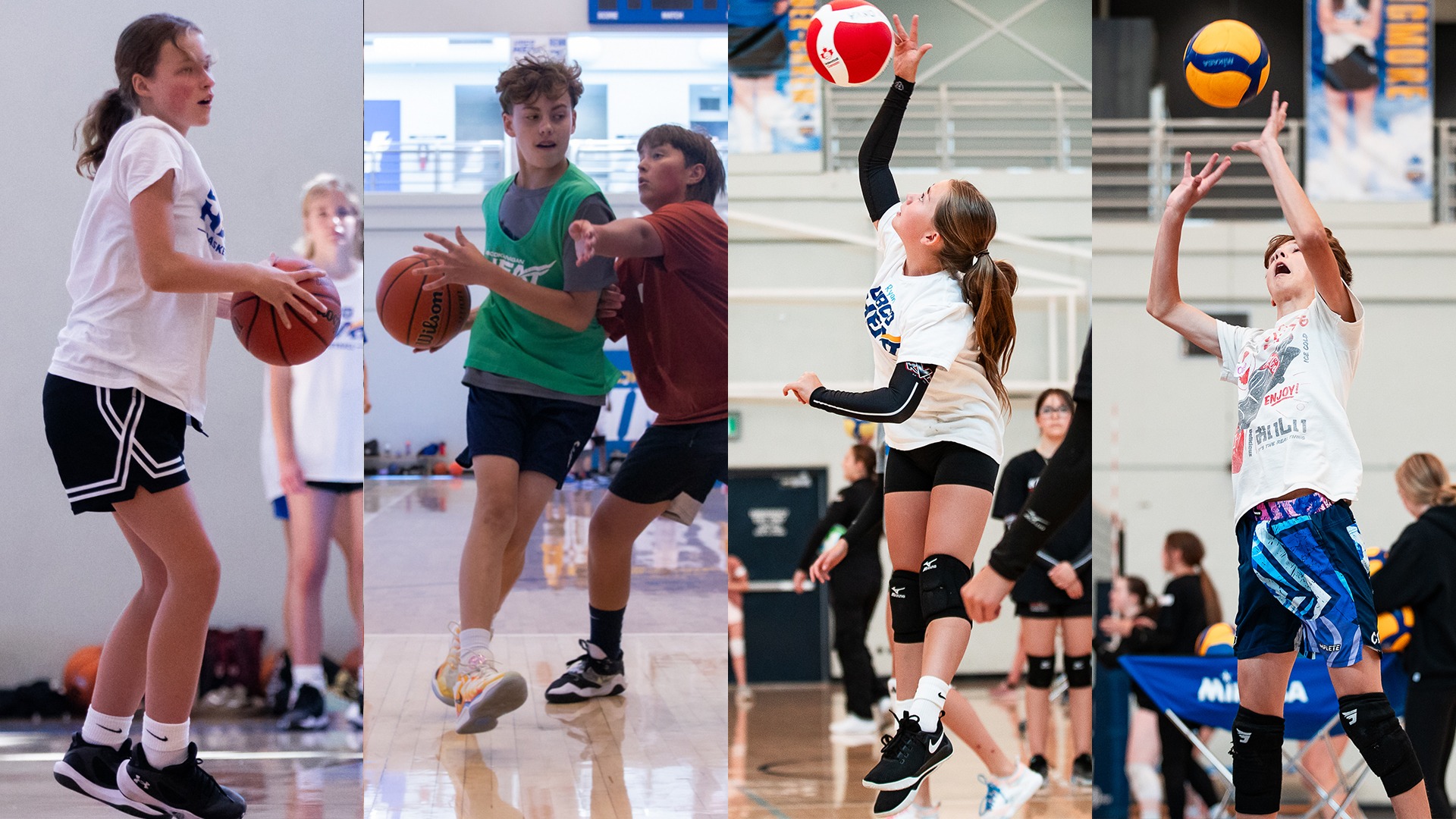 Photo showing UBCO Heat basketball and volleyball camp participants