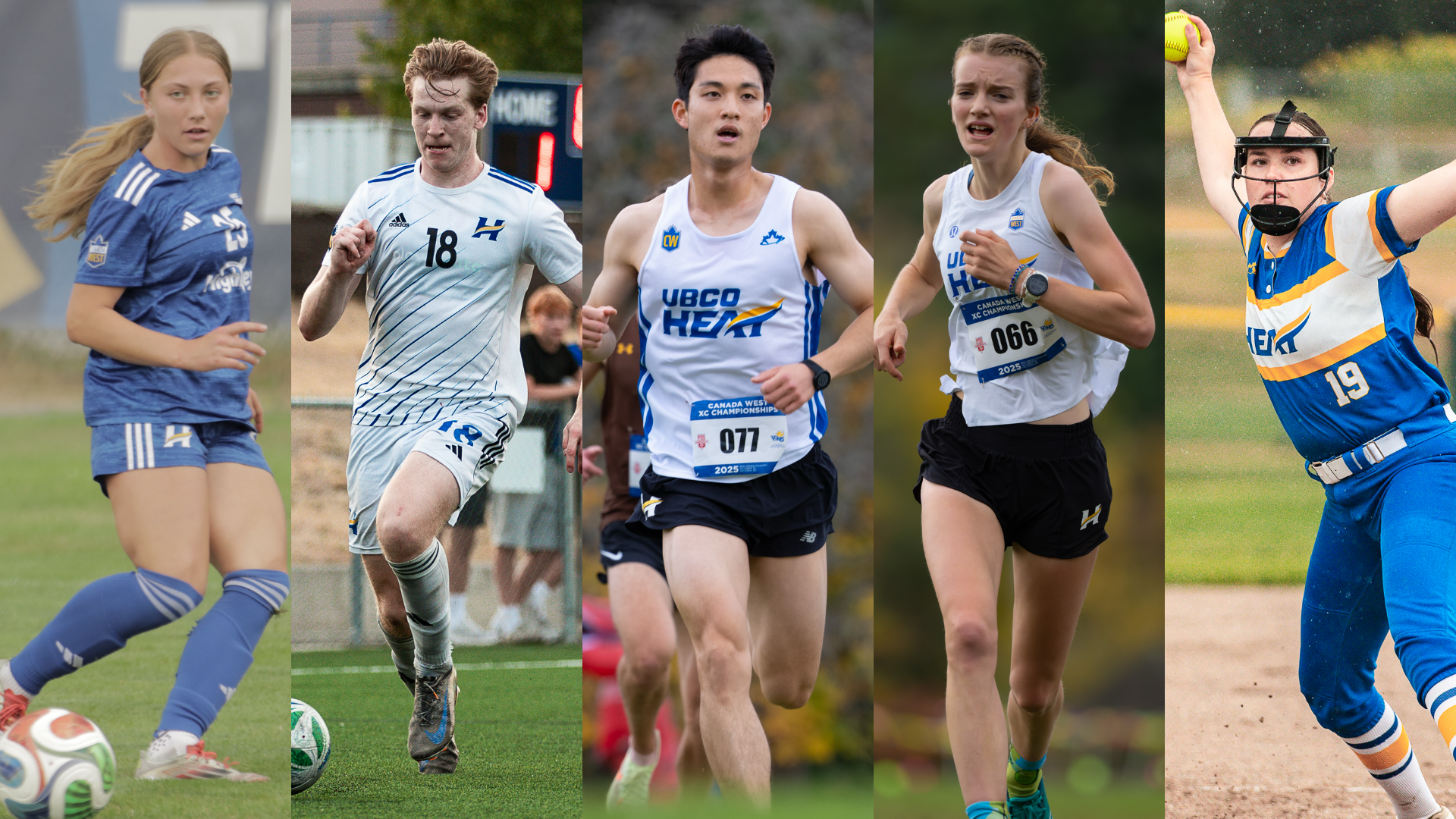 From left to right, women's soccer, men's soccer, men's cross country, women's cross country, and softball will all be in action for the Heat this weekend.