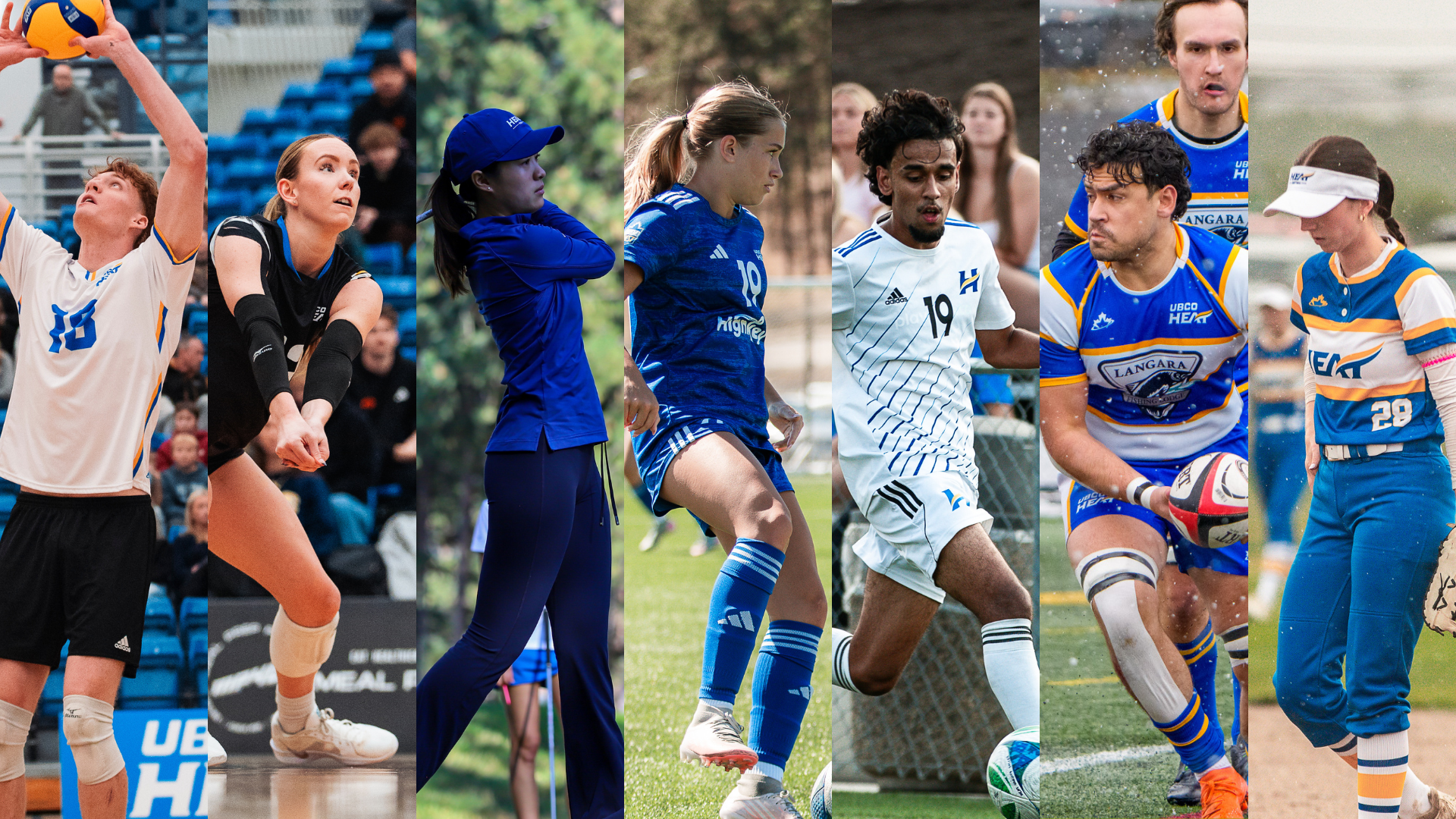 From left to right, men's volleyball, women's volleyball, women's golf, women's soccer, men's soccer, men's rugby and softball will all be in action for the Heat this weekend.