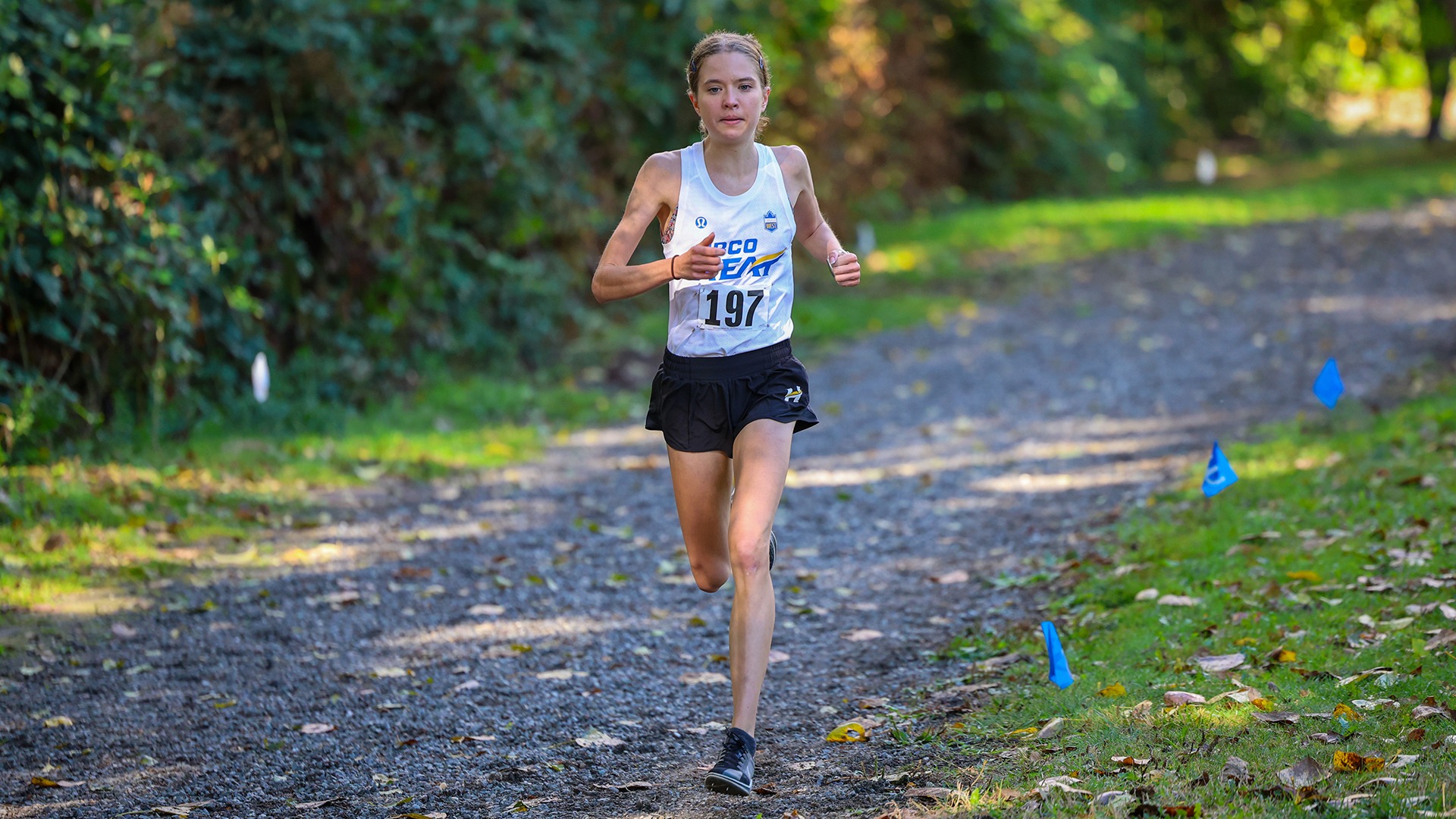 Abigail Yakemchuk runs at the Bill Roe Cross Country Classic in Ferndale, Washington
