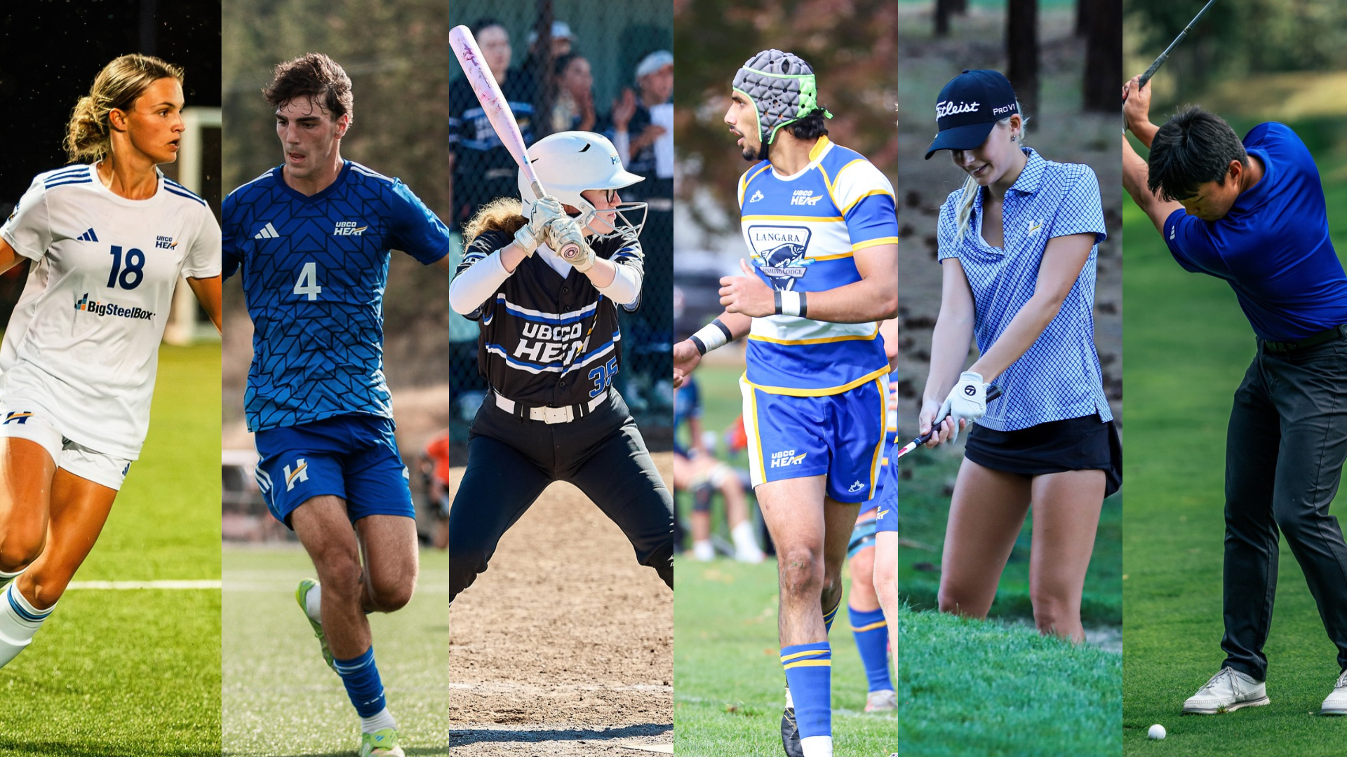 From left to right, women's soccer, men's soccer, softball, men's rugby, women's and men's golf will all be in action for the Heat this week.