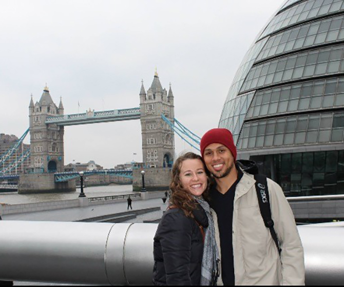 Kailey Nobrega and Husband in London
