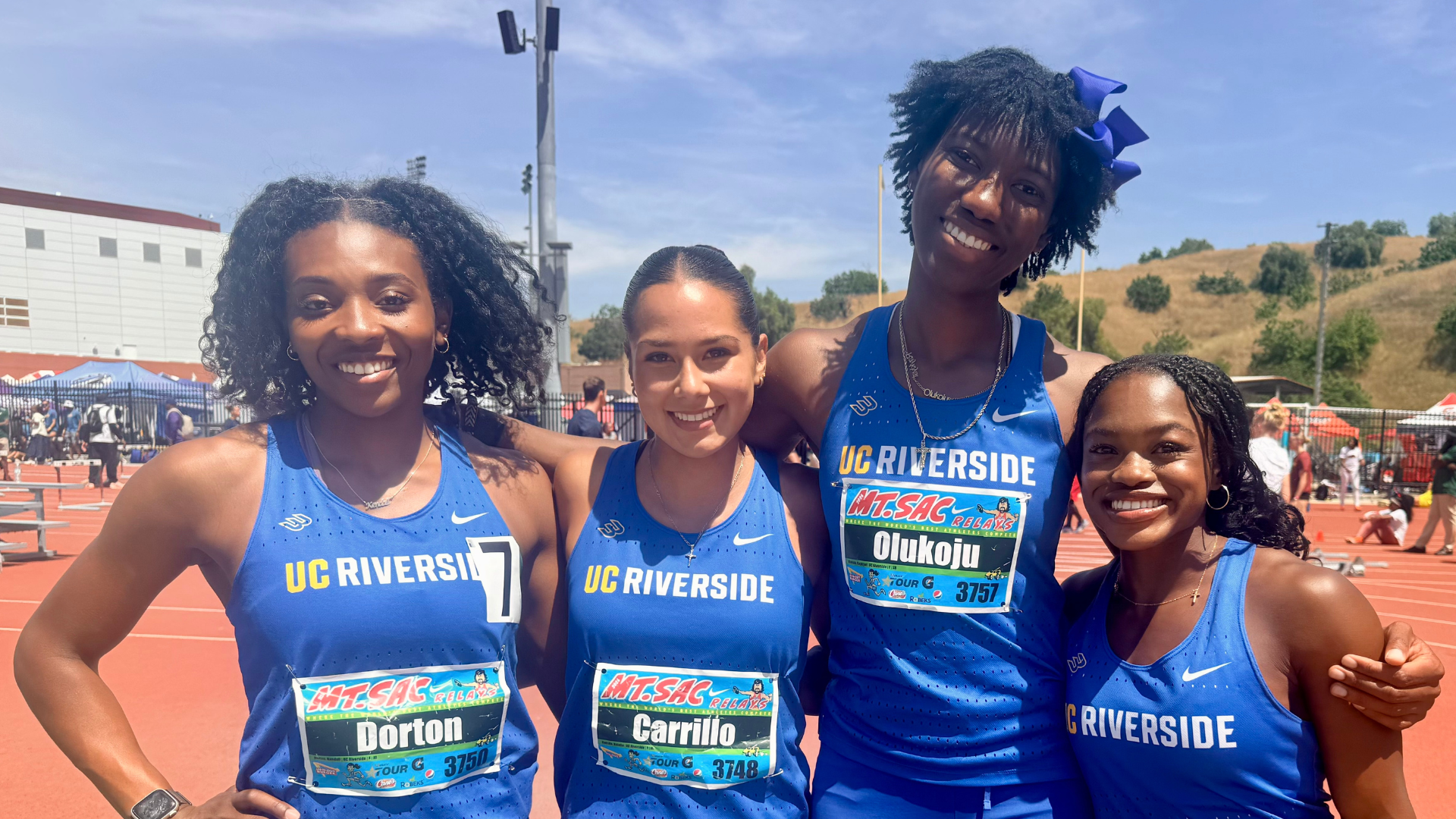 UCR women's 4x100m relay at 2026 Mt. SAC Relays
