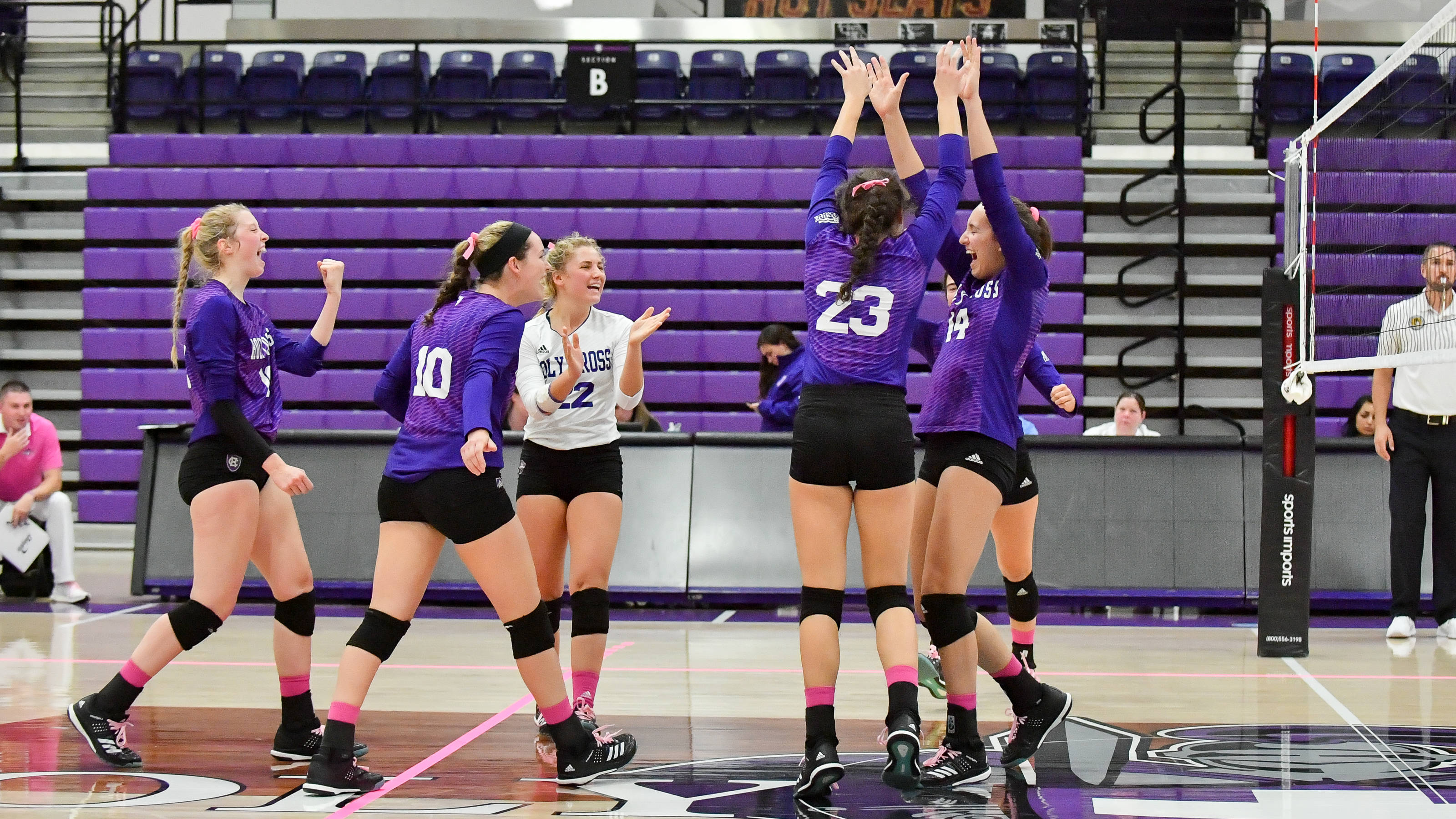 Volleyball Sweeps Lafayette Holy Cross Athletics