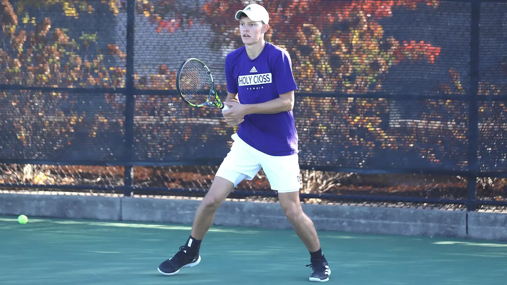 Ezquiel De la Plaza in action at the Patriot League ITA Masters Qualifier.