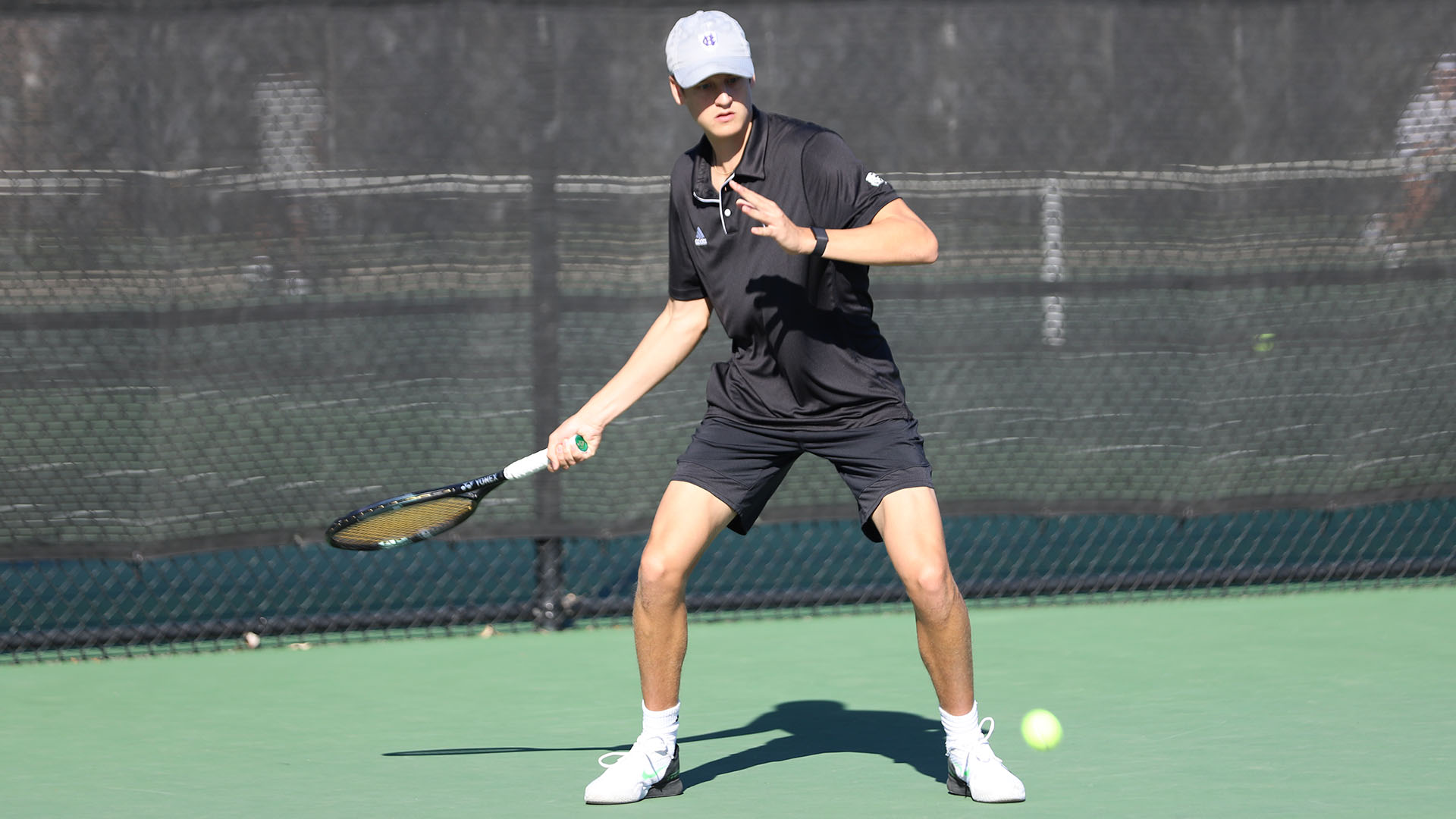 Teddy Callery in action at the Patriot League ITA Masters Qualifier.