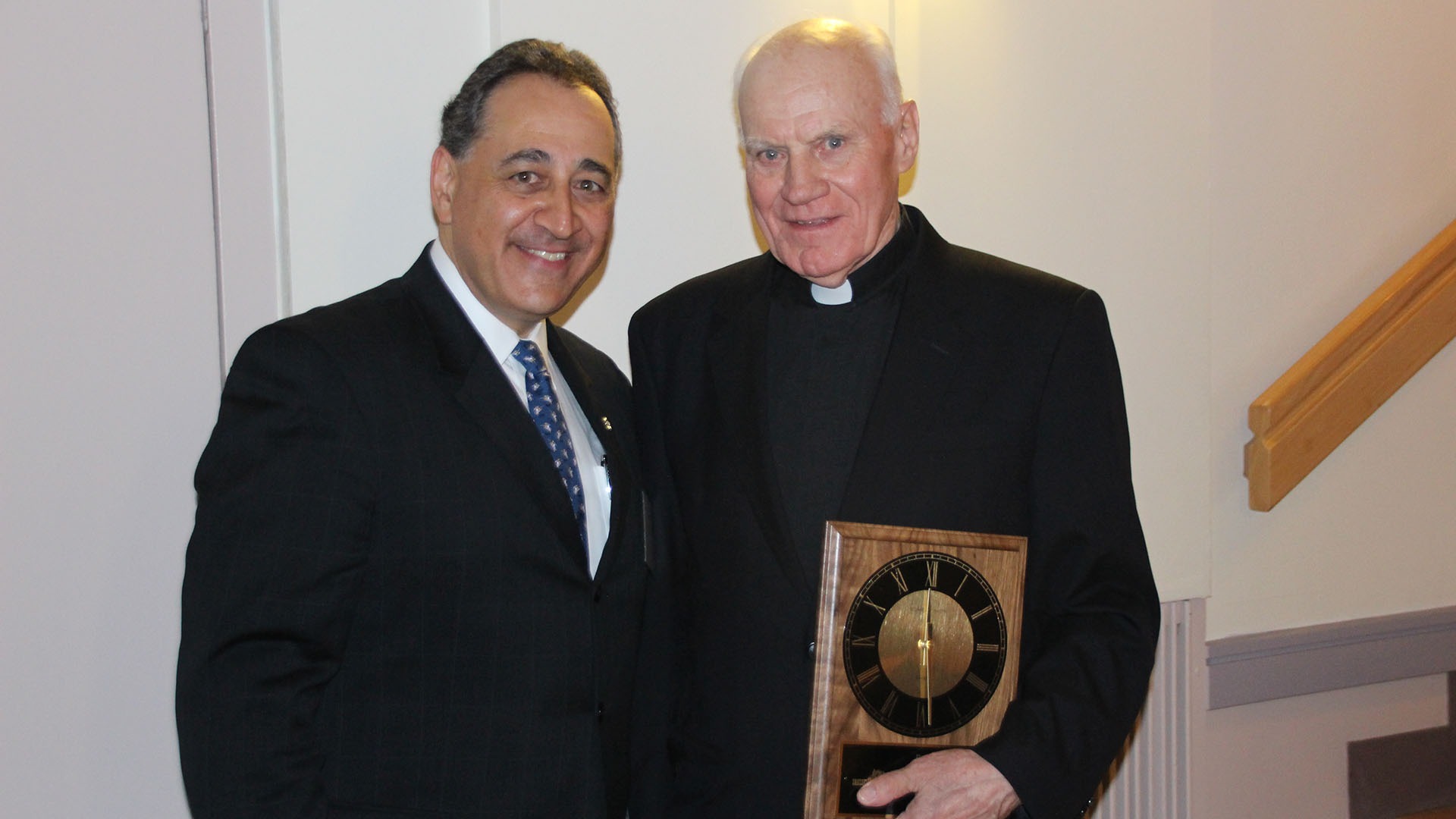 Tony Froio with Fr. Earle Markey, S.J. at the Varsity Club Banquet