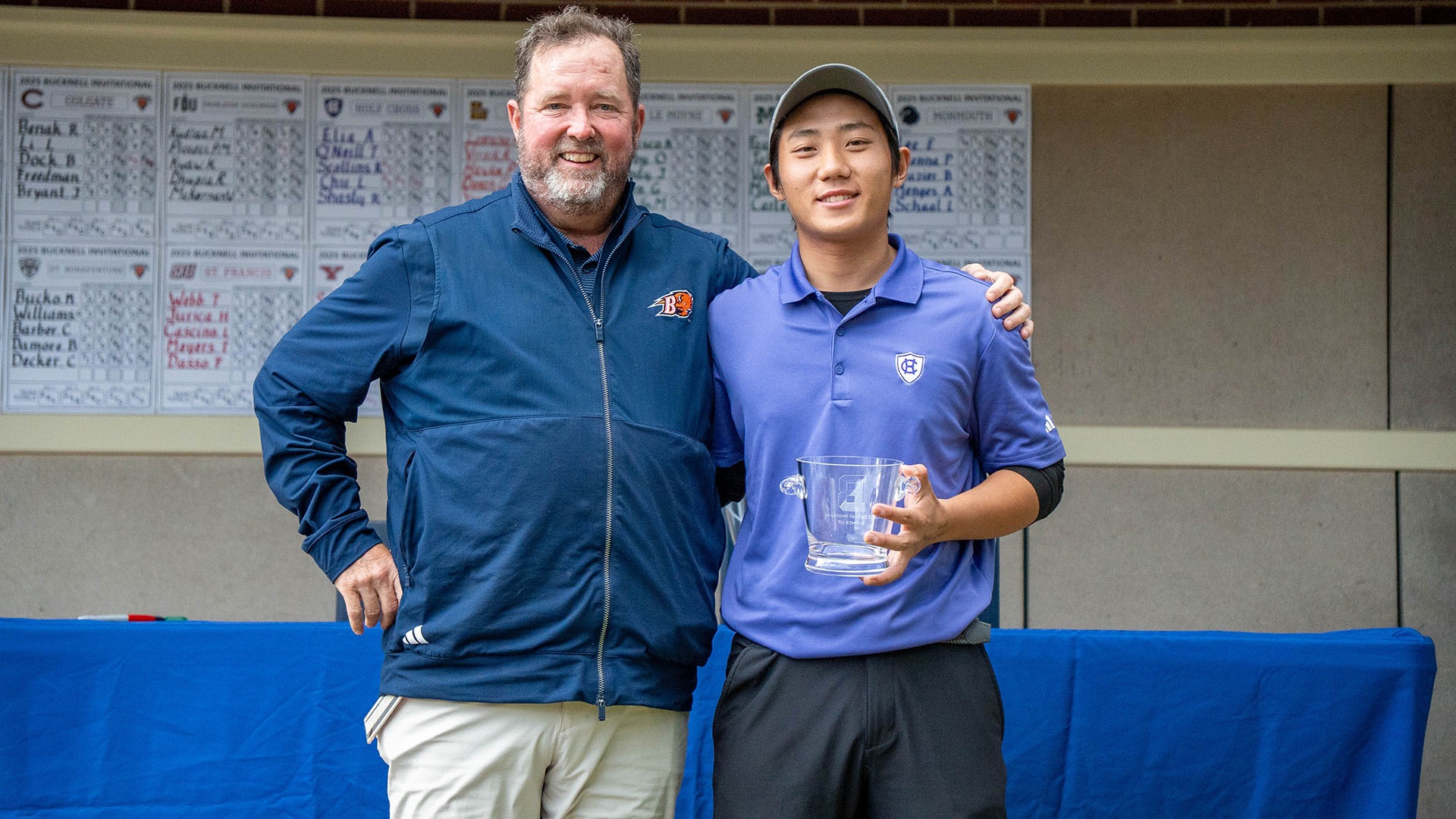Leo Chu receiving the second place trophy at the Bucknell Invitational