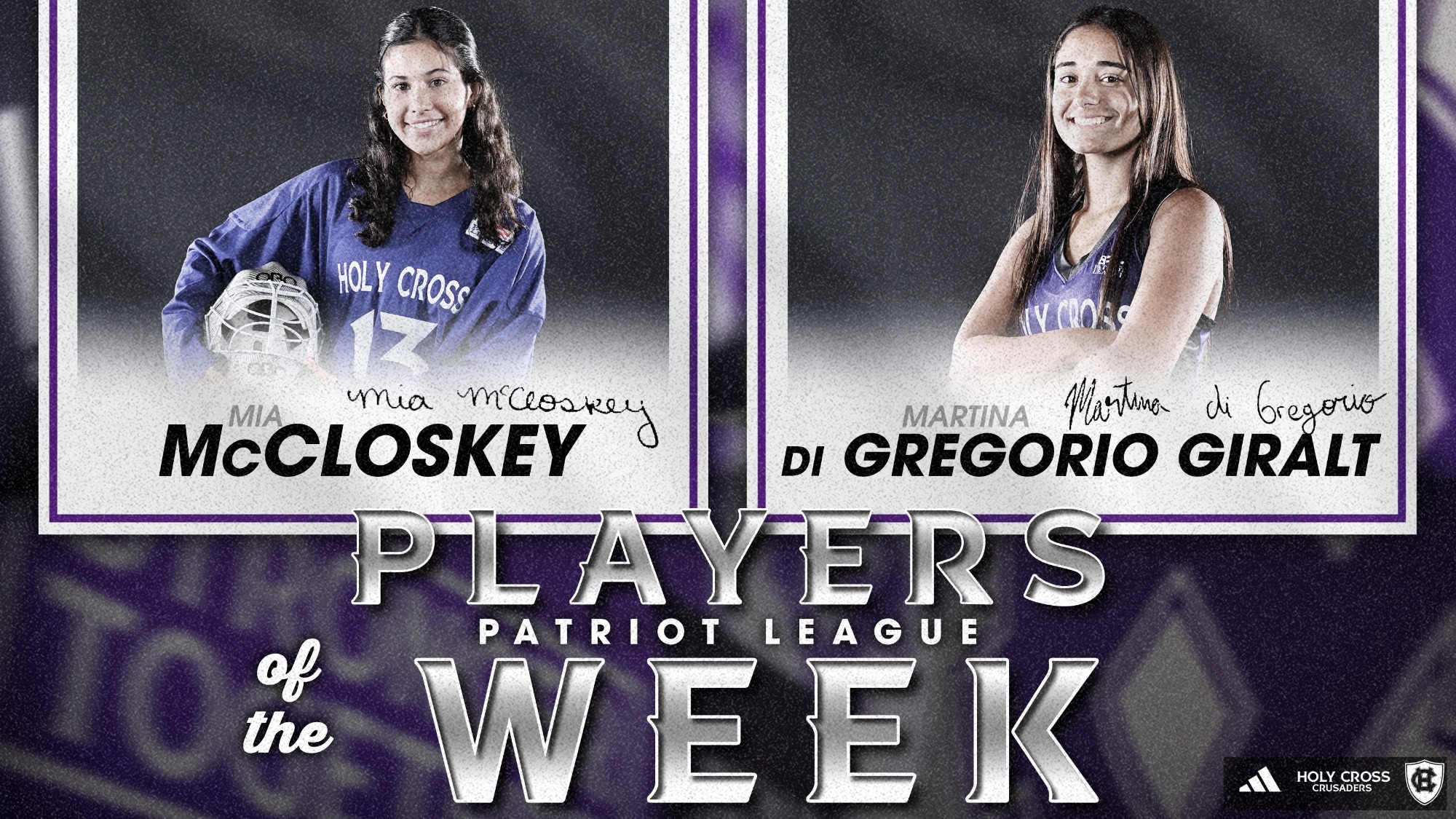 Mia McCloskey and Martina di Gregorio Giralt named Patriot League Goalkeeper and Rookie of the Week