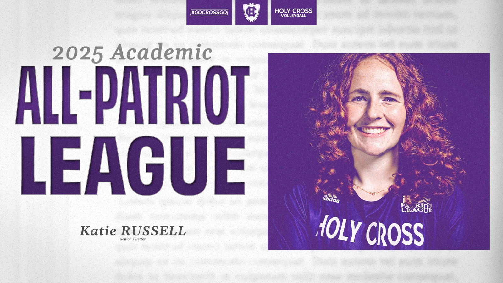 Katie Russell Academic All-Patriot League