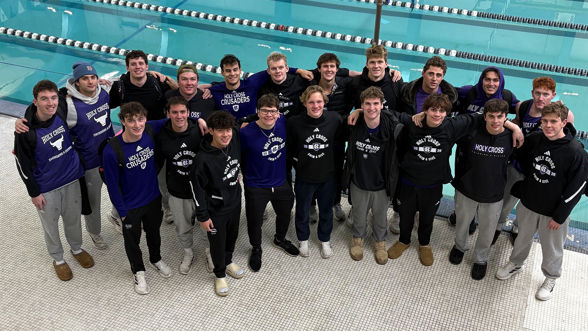 The men's swimming and diving team after winning the Harold Anderson Invitational.