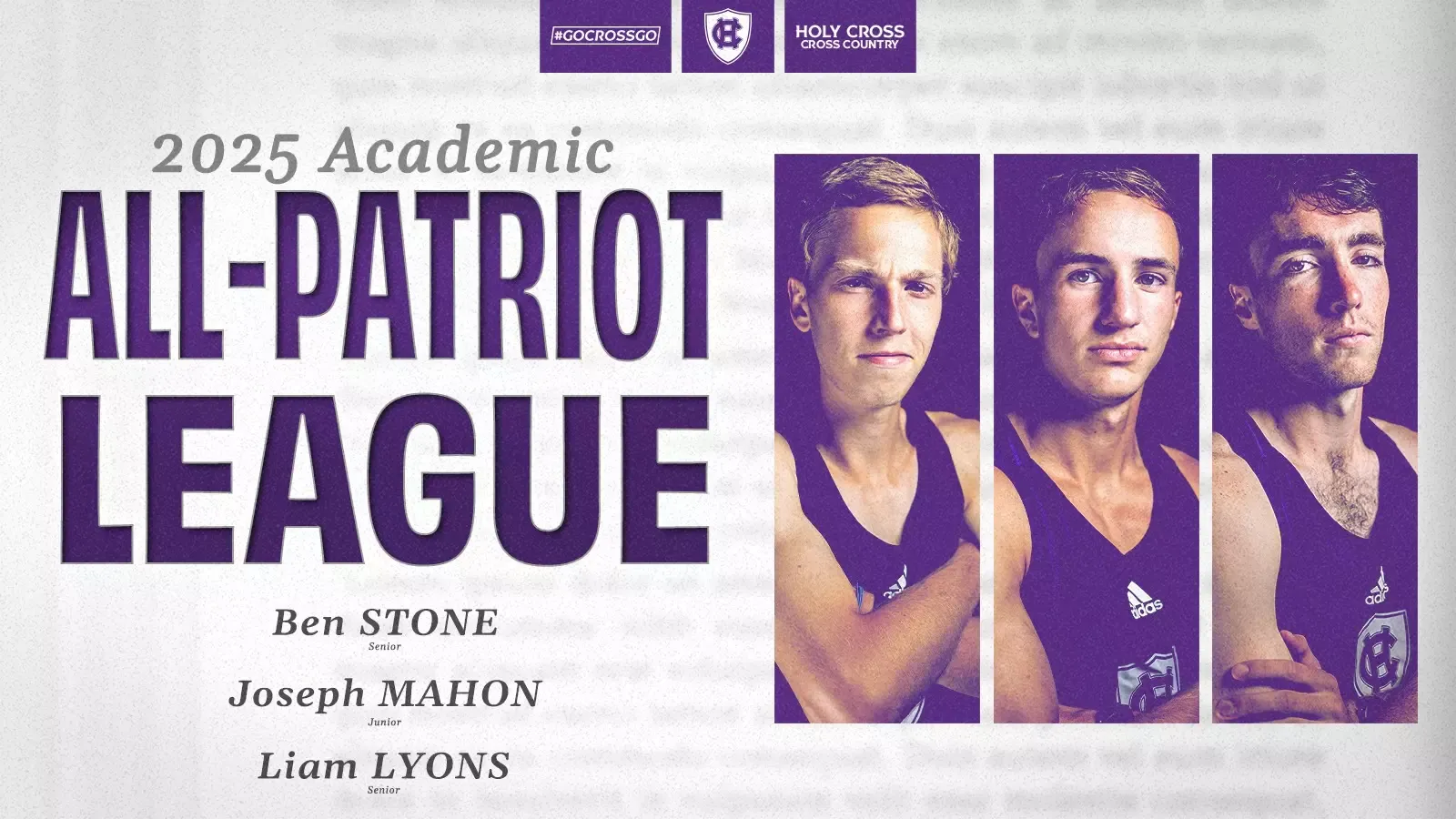 2025 MXC Academic All-PL: Ben Stone, Joseph Mahon and Liam Lyons