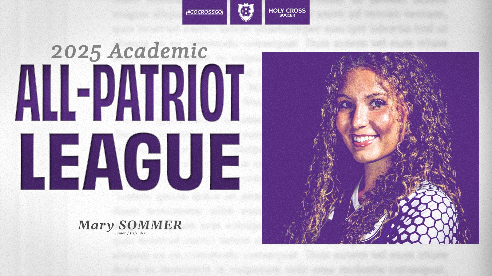 2025 WSoc Academic All-PL: Mary Sommer