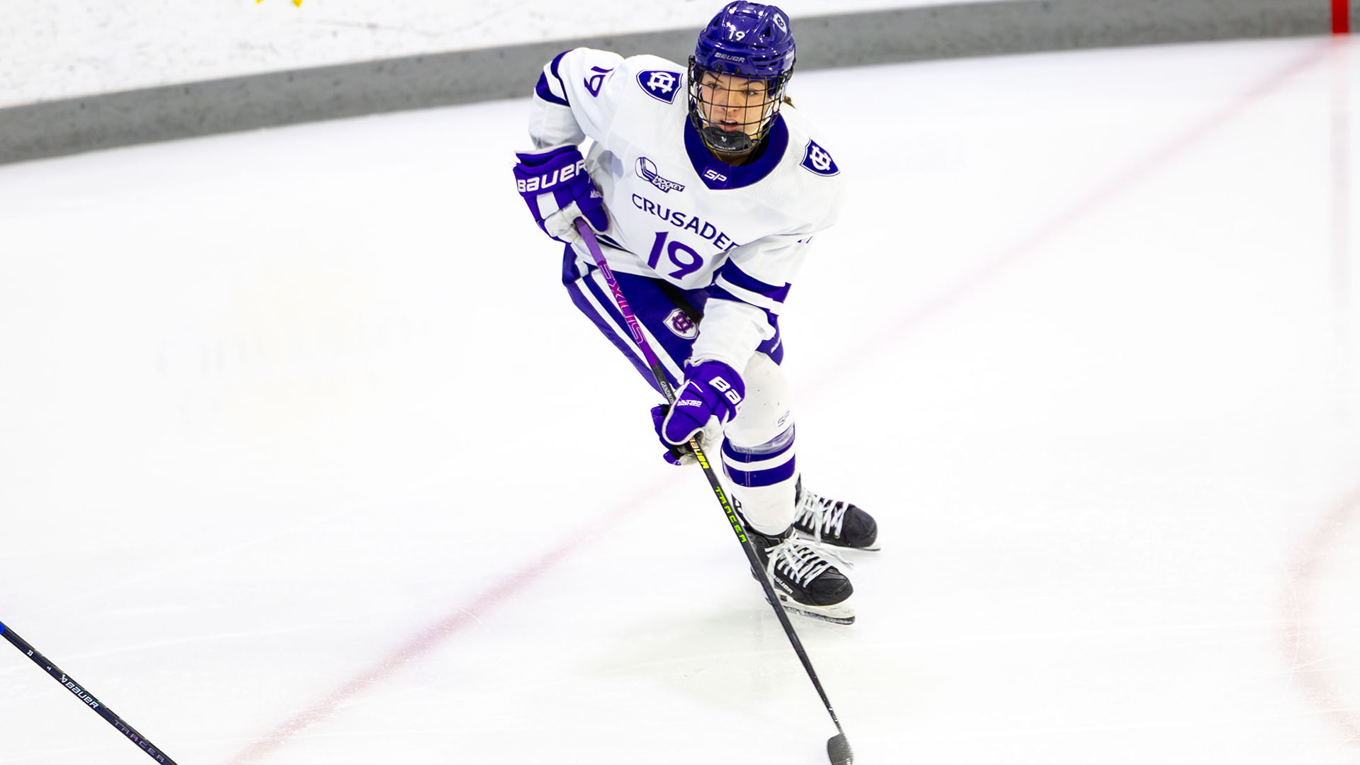 Manny Gendron with the puck against New Hampshire.